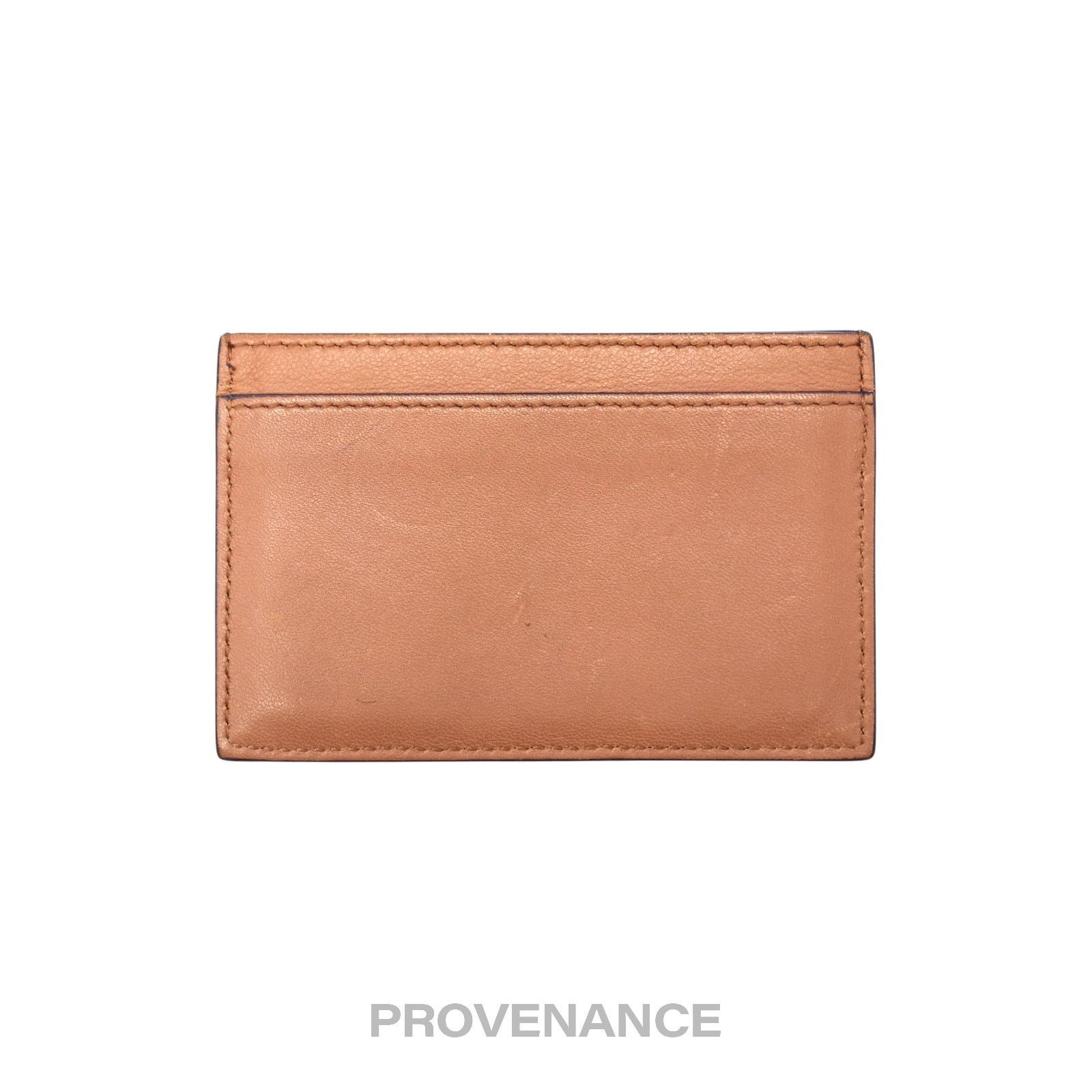 🔴 Celine Logo Card Holder Wallet - Two-Tone Blue Tan