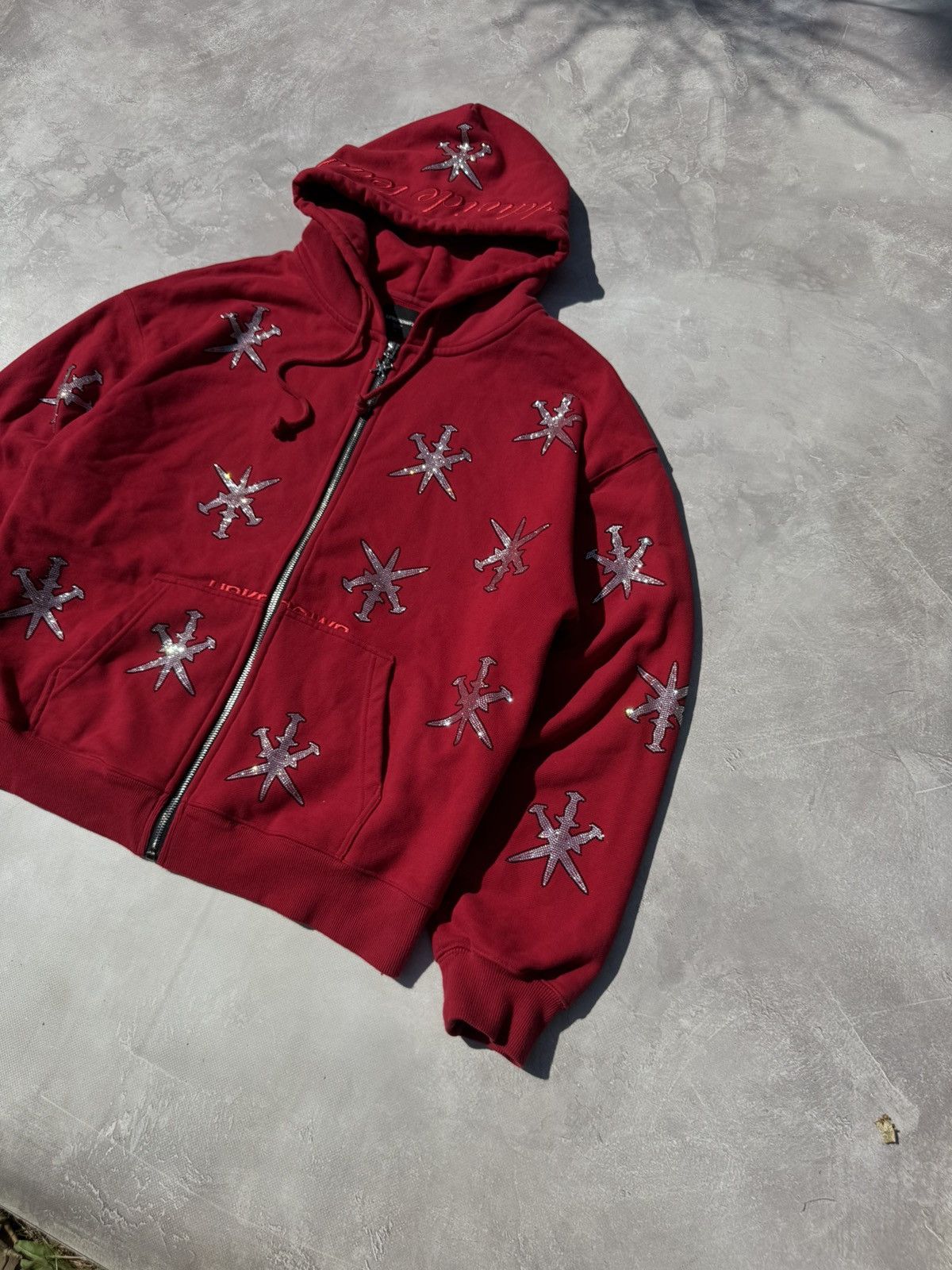 Unknown London Unknown London Rheistone Dagger Baggy Zip Hoodie Size US M / EU 48-50 / 2 - 2 Thumbnail