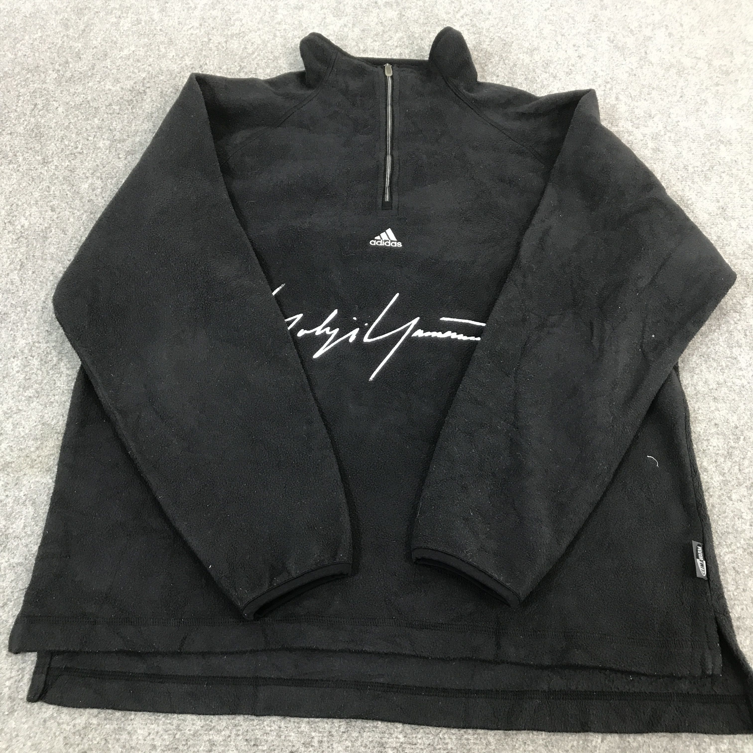 Adidas × Japanese Brand × Yohji Yamamoto ADIDAS X YOHJI YAMAMOTO FLEECE HALF ZIPPER CUSTOM ART JACKET Size US L / EU 52-54 / 3 - 8 Thumbnail