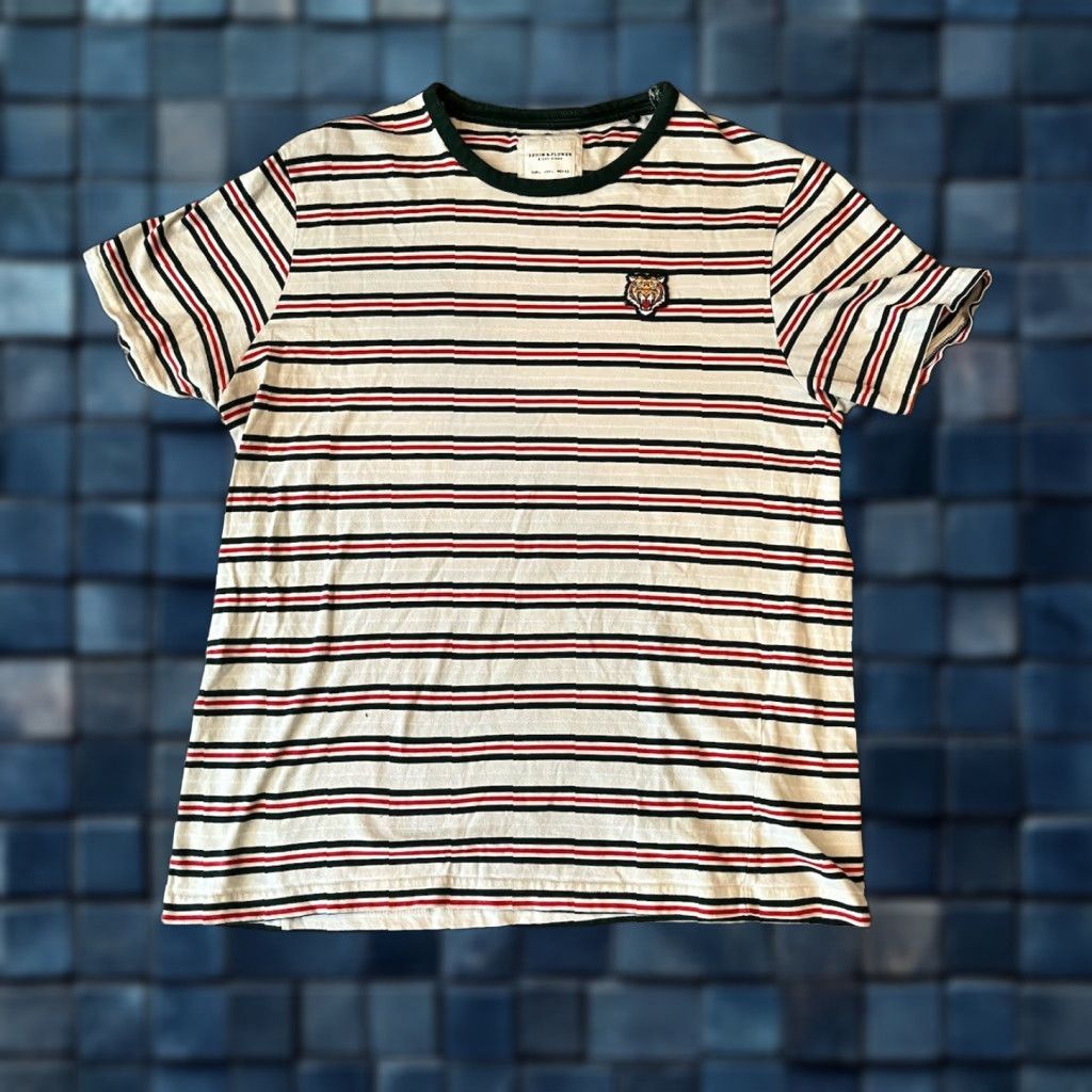 Denime DENIM & FLOWER Ricky Singh Striped Tiger T Shirt | Men's Large L Multicolor Flower Pattern Size US L / EU 52-54 / 3 - 1 Thumbnail