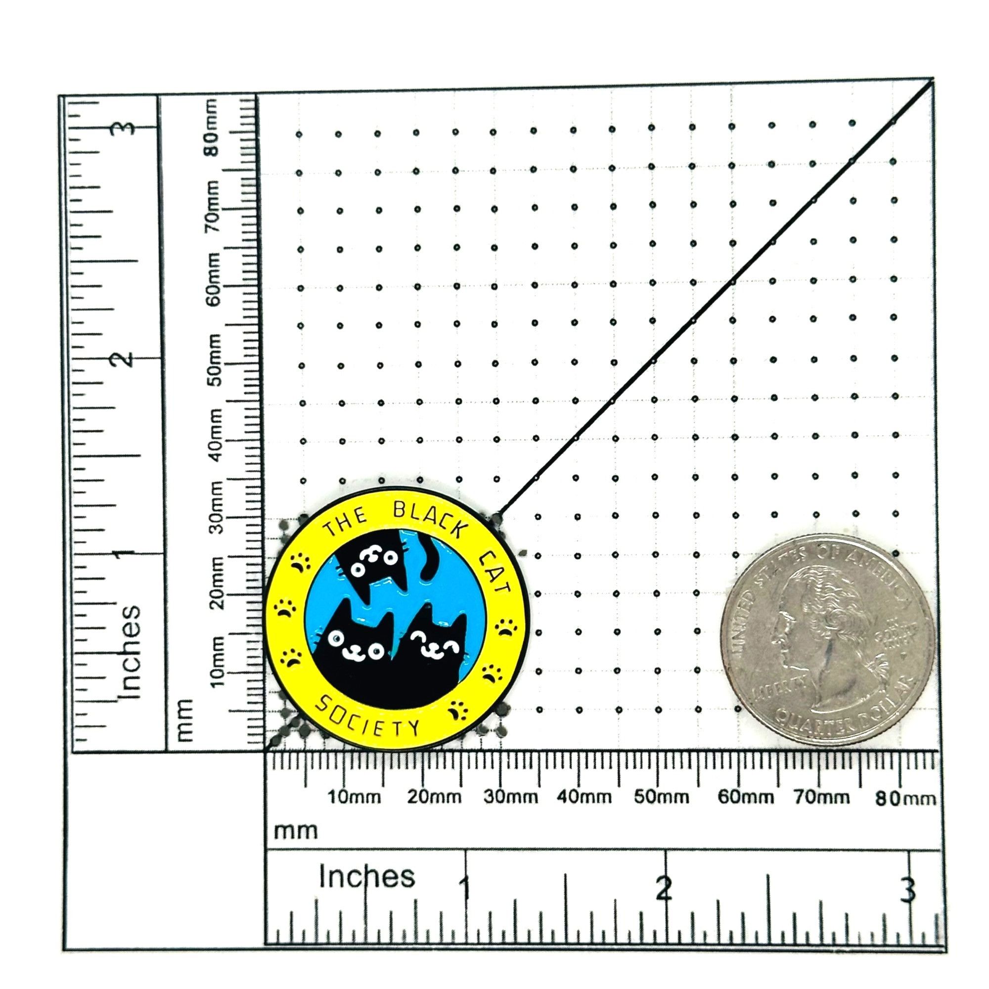 Other 🤩Black Cat Society Pin Lapel Brooch Cartoon Yellow Animal C Size ONE SIZE - 8 Thumbnail