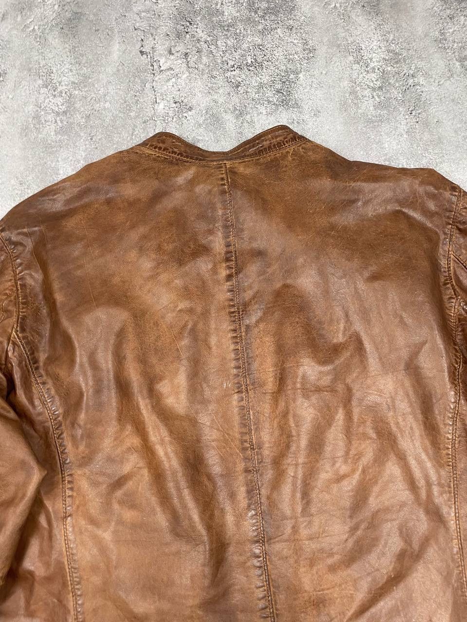 Milestone Milestone Vintage Men Leather Jacket Brown Zip Up Size US XL / EU 56 / 4 - 8 Thumbnail
