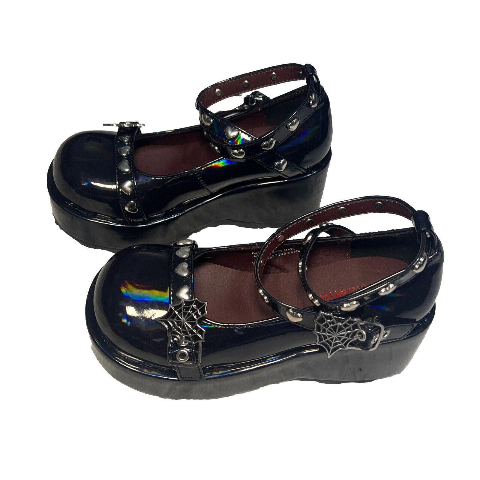 Designer Sz 6 Demonata Cubby 25 Black Holo Platform Mary Jane’s Size US 6 / IT 36 - 2 Thumbnail
