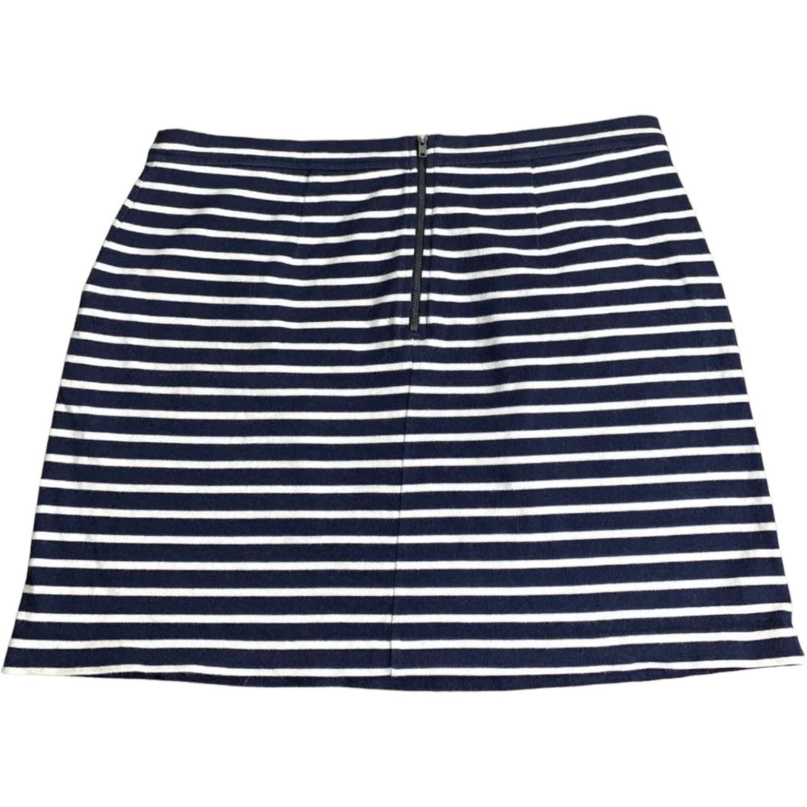 Other Crown & Ivy Nav/ White Nautical Stripes Cotton Mini Skirt, S Size 28" / US 6 / IT 42 - 2 Thumbnail