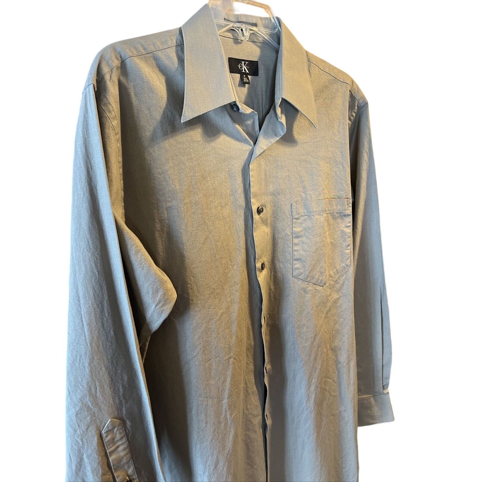 Calvin Klein Calvin Klein Men’s M 15.5 32/33 Brown Khaki LS Cotton Shirt Size US M / EU 48-50 / 2 - 1 Thumbnail