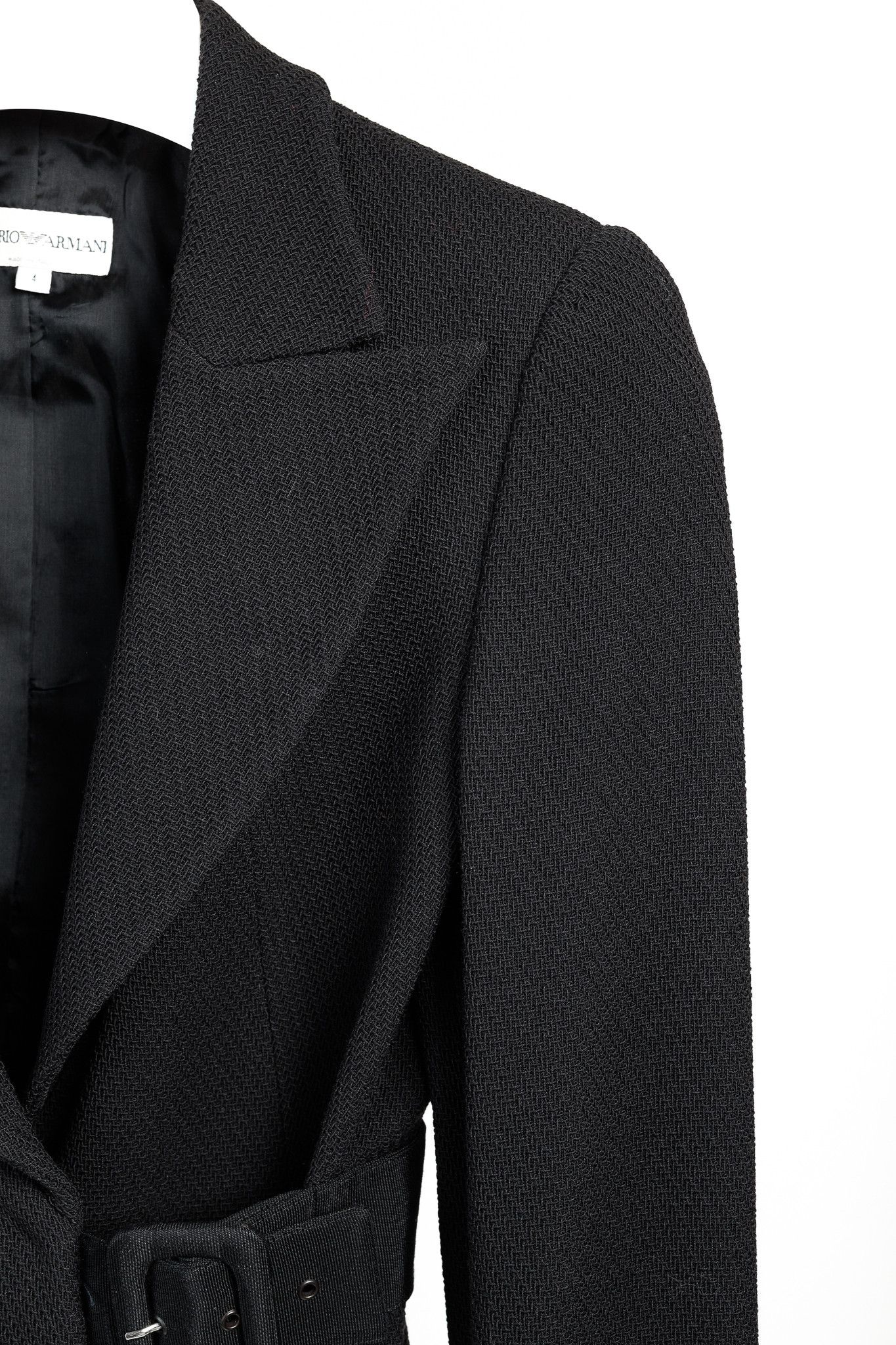 Emporio Armani Emporio Armani Black Side-Belted Wrap Blazer Size S / US 4 / IT 40 - 5 Thumbnail