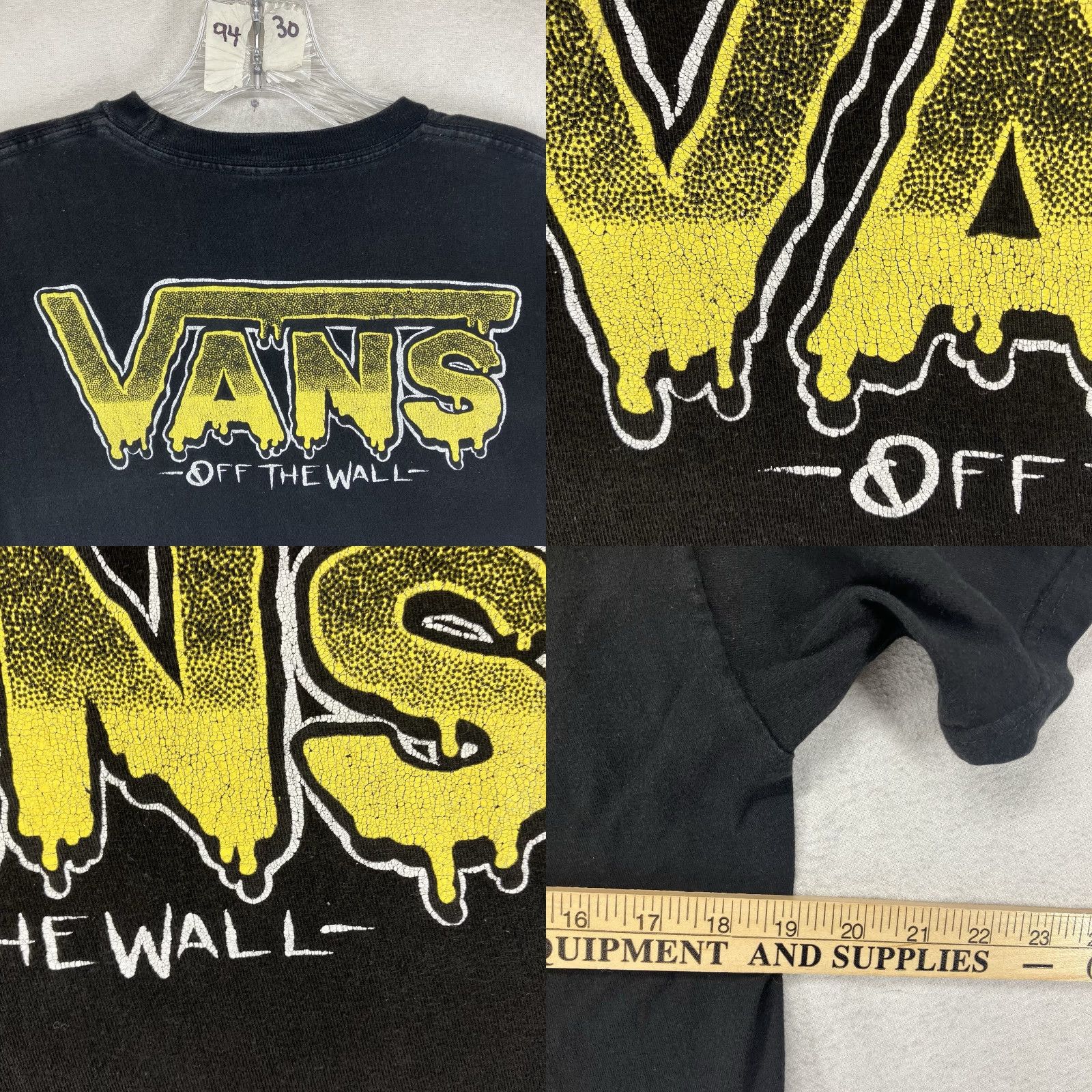 Vans VANS Mens T Shirt Short Sleeve Crew Neck Classic Fit Black Cotton Graphic Print 90s Retro Misfits Style Letters Logo Size US S / EU 44-46 / 1 - 9 Thumbnail