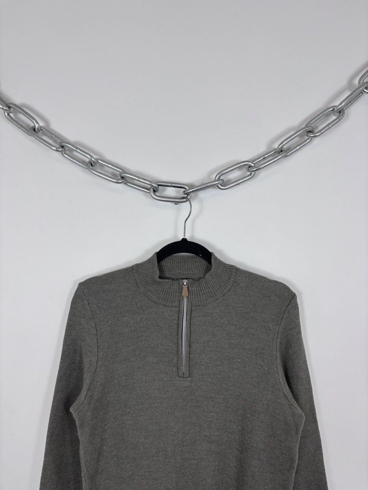 Strenstroms Stenstroms Men’s Khaki Classic Wool Knit 1/4 Zip Sweater Size US S / EU 44-46 / 1 - 2 Thumbnail