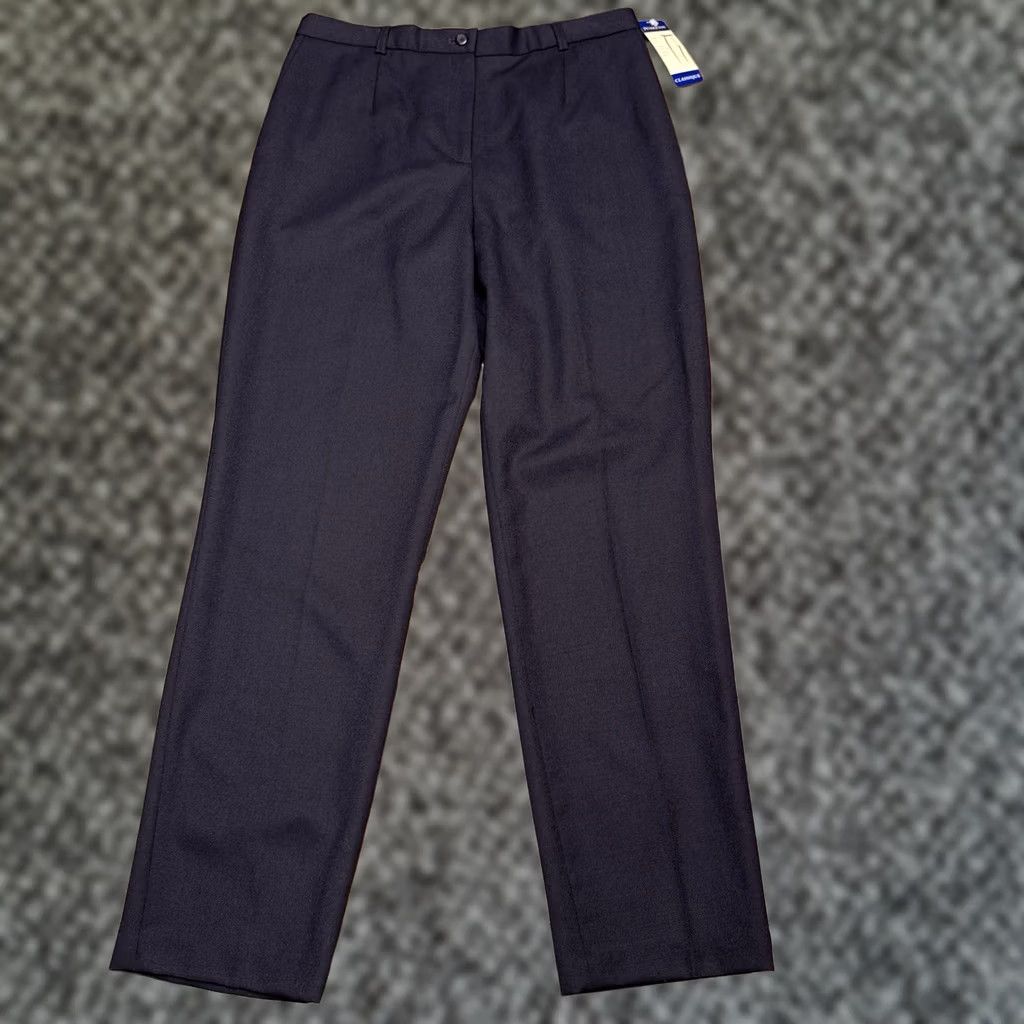 Pendleton VINTAGE Pendleton Dress Pants Womens 10 Black High Rise Wool Straight 28in Flat Front Zipper Block Button Dry Clean Only Career Size 32" / US 10 / IT 46 - 1 Thumbnail
