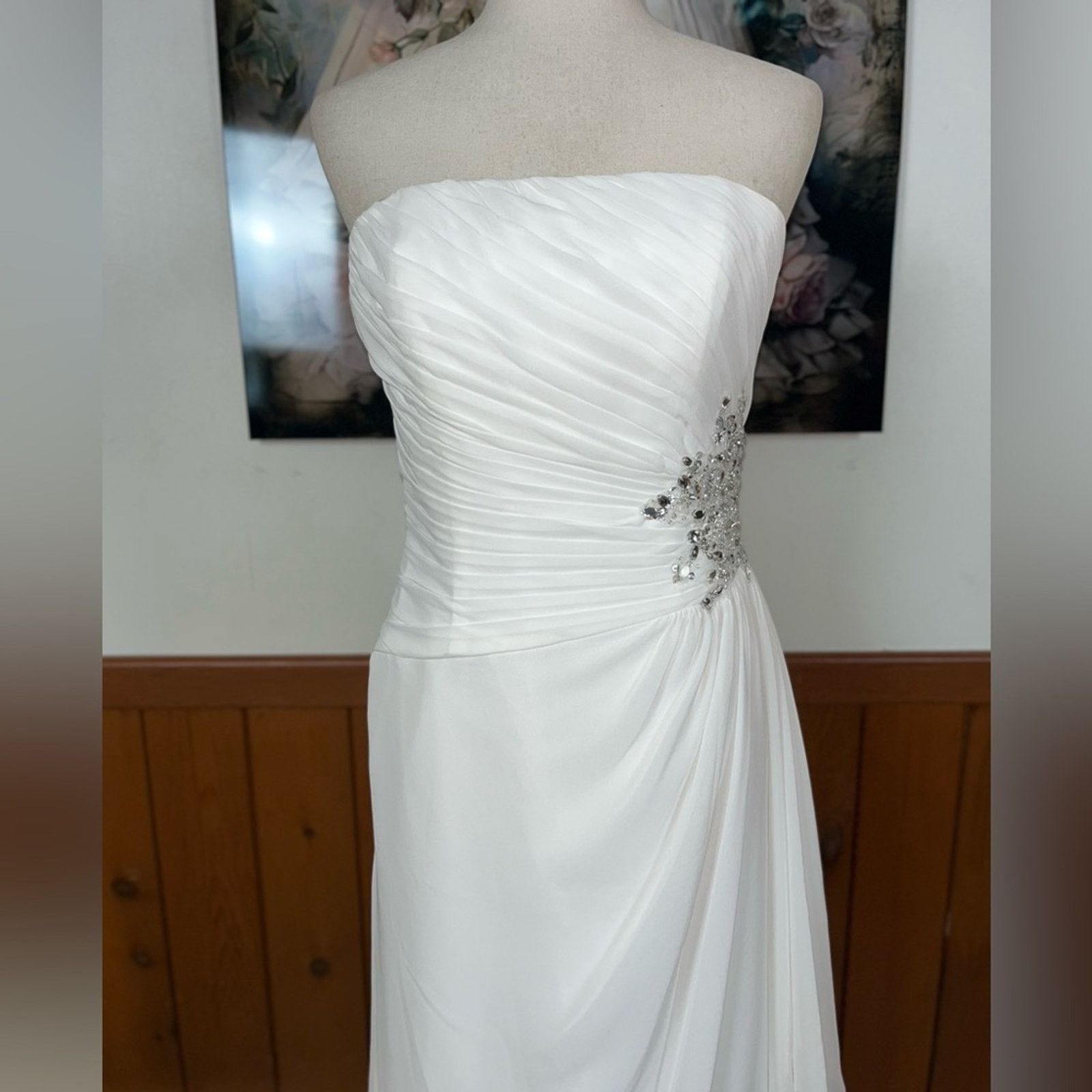 Other Elegant Ada James Chiffon High Low Wedding Gown! Size M / US 6-8 / IT 42-44 - 3 Thumbnail