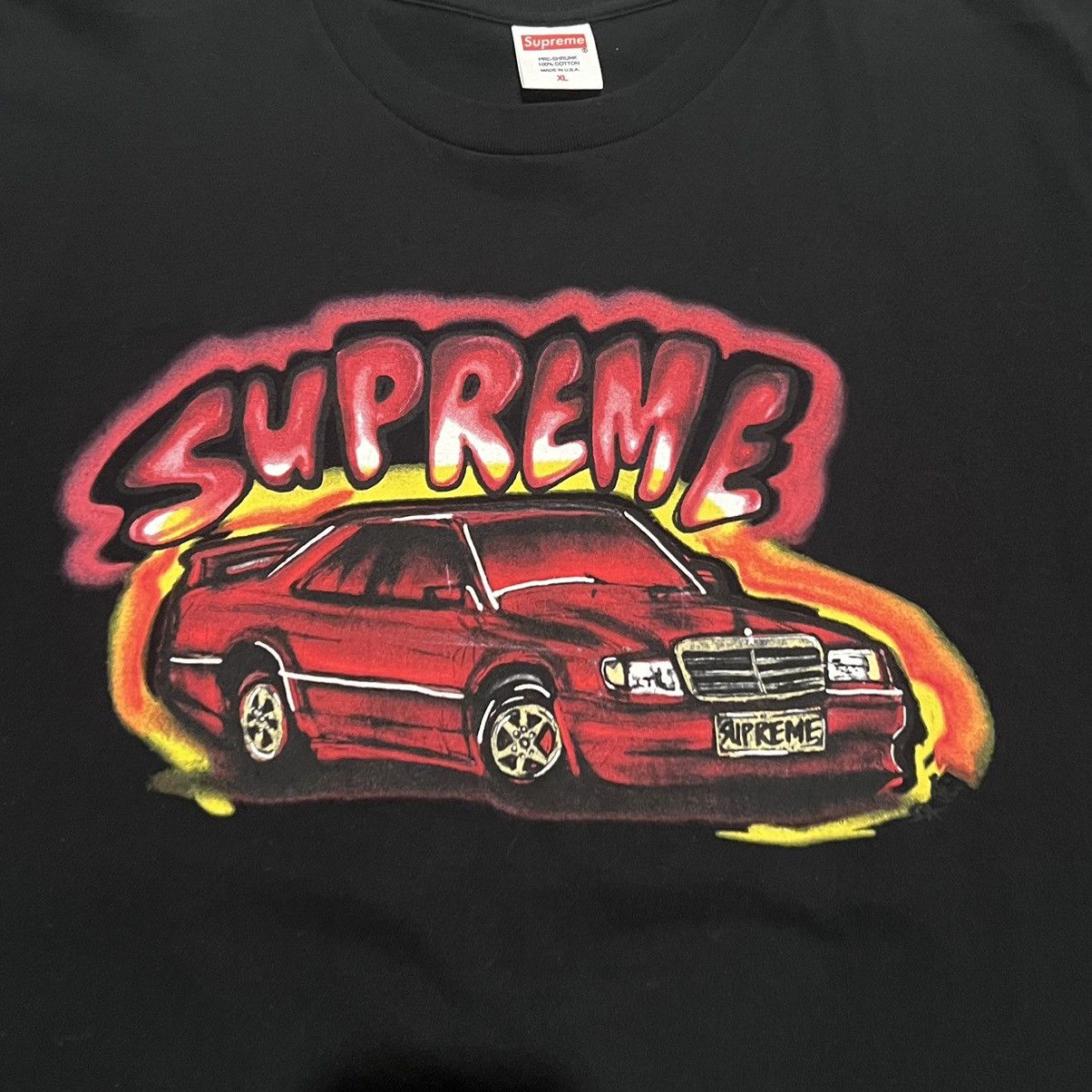 Supreme Supreme Benz tee Mercedes 190e tee 2014 airbrush car tee Size US XL / EU 56 / 4 - 2 Thumbnail