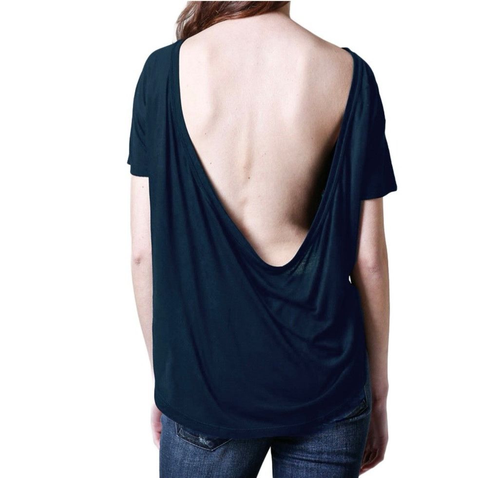 OAK OAK Women's Deep Cowl Tee Cotton sz M Navy Slouchy Beachy Size M / US 6-8 / IT 42-44 - 1 Thumbnail