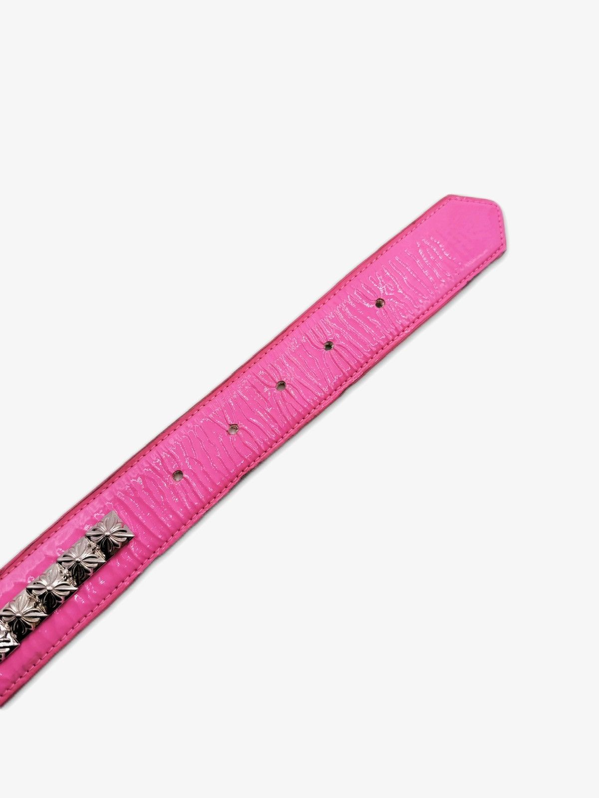 Chrome Hearts Chrome Hearts Pyramid Stud Leather Rhodium Pink Roller Belt Size 34 - 5 Thumbnail