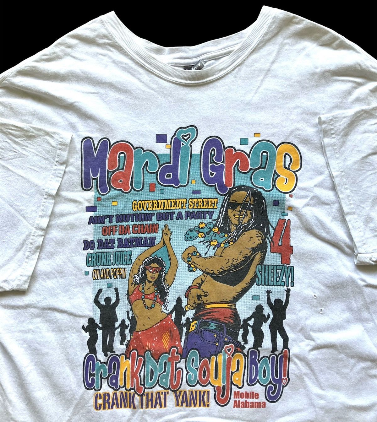 Rap Tees 2008 Mardi Gras Tee Mobile Freaknik Shirt Lil Wayne VTG Rap Size US XL / EU 56 / 4 - 1 Thumbnail
