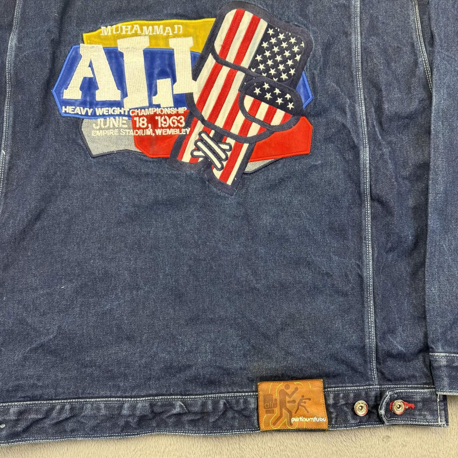 Fubu Muhammad Ali Fubu Vintage Platinum Denim Jacket Size US XL / EU 56 / 4 - 3 Thumbnail