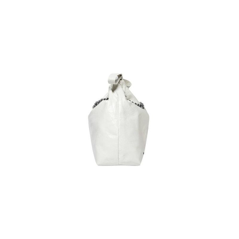 Balenciaga o1w1db10526 Size: OS / Crush Small Tote Bag in Optic White Size ONE SIZE - 5 Thumbnail