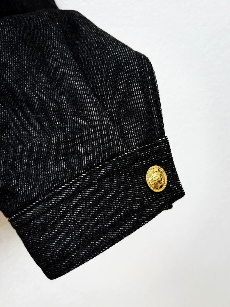 Versace Versace Denim sleeve patchwork leather jacket men's jacket Size US S / EU 44-46 / 1 - 9 Thumbnail