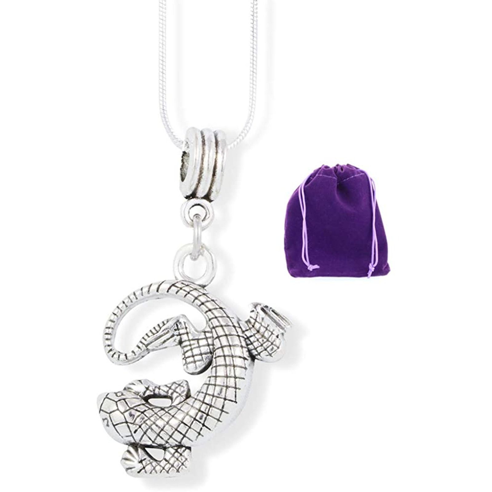 & Other Stories Lizard in a C Shape Hanging by Tail Charm Necklace Pendant Size ONE SIZE - 1 Thumbnail