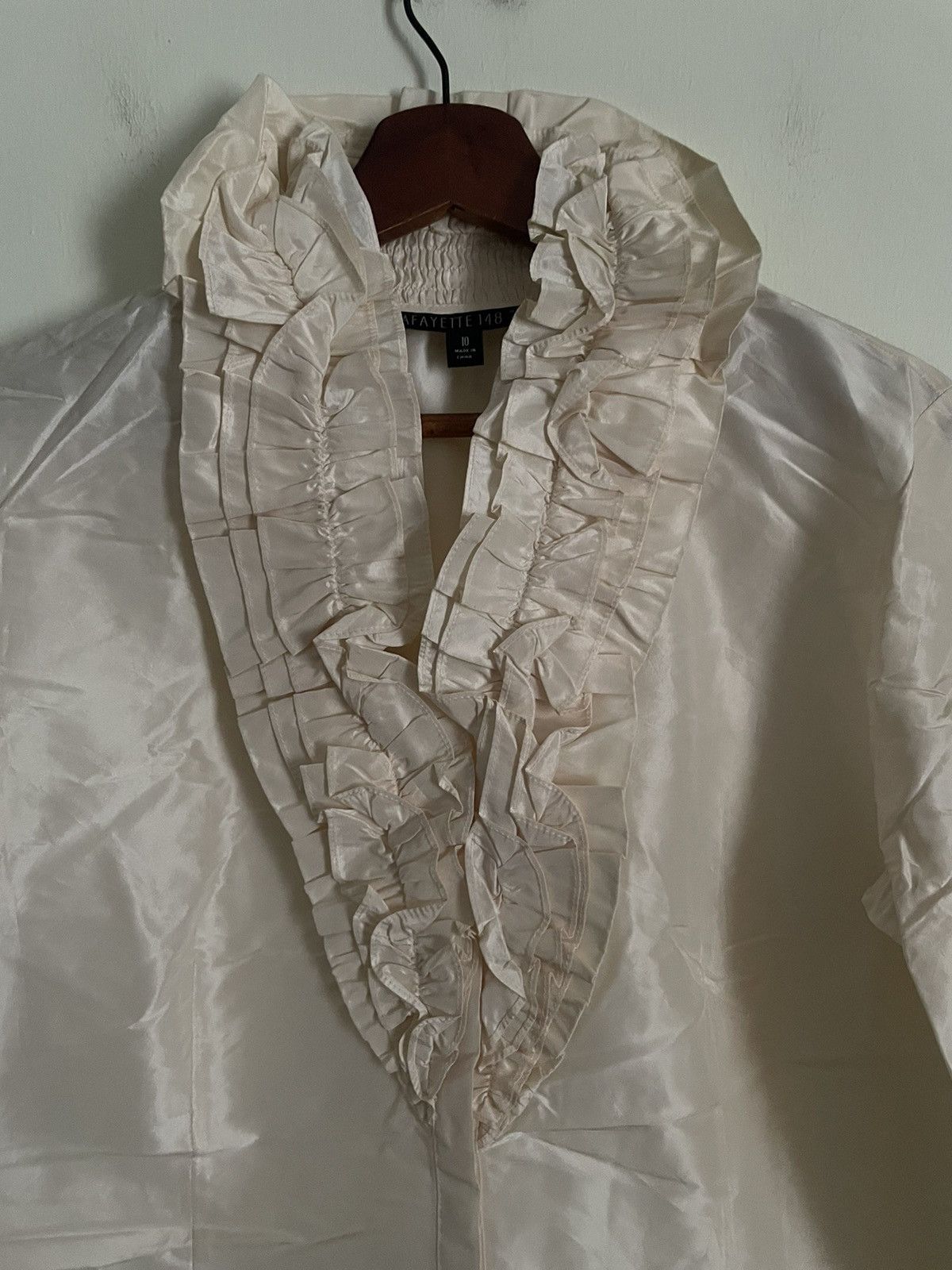 Lafayette 148 Lafayette 148 White Blouse Size L / US 10 / IT 46 - 3 Thumbnail