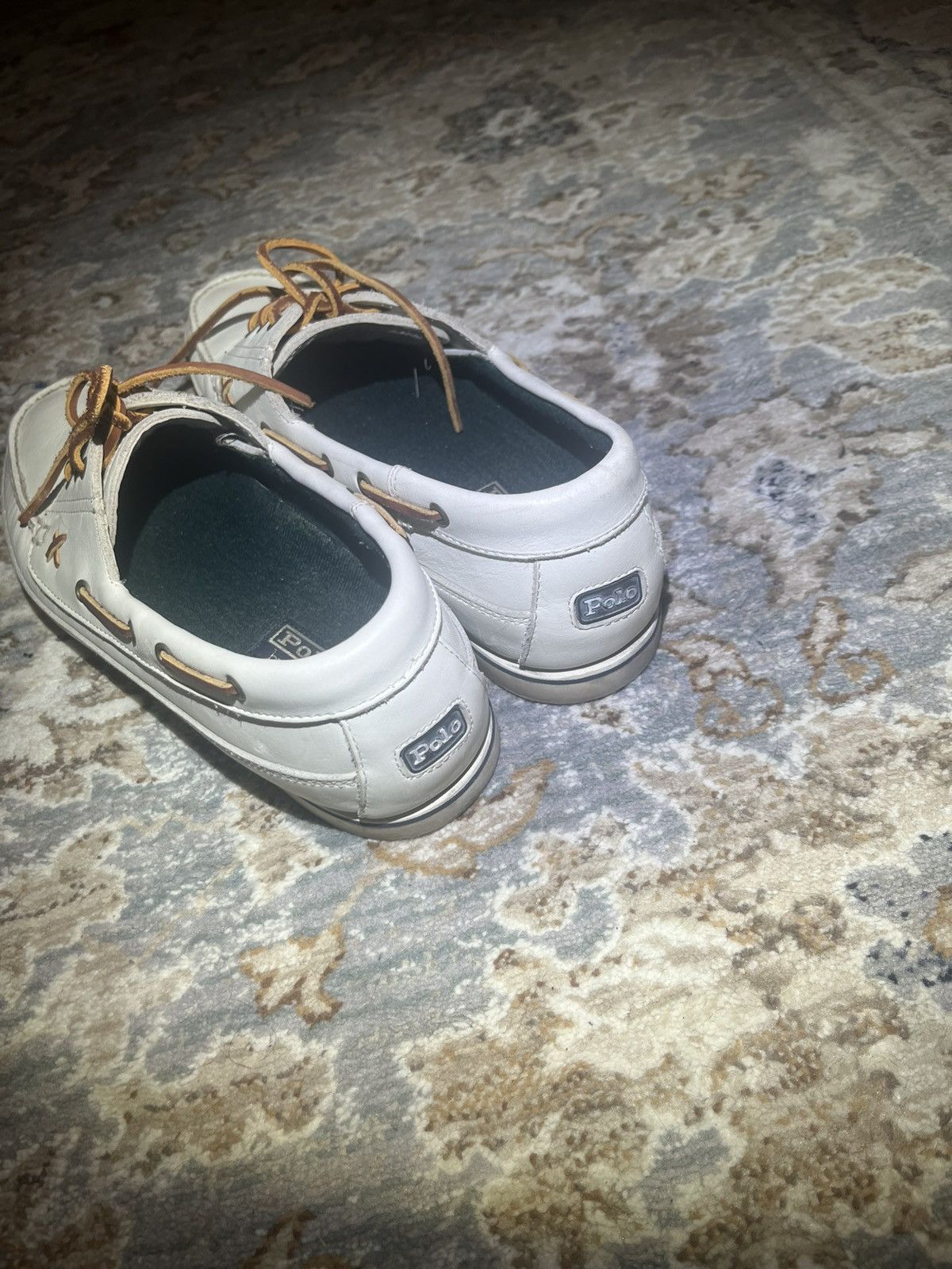 Polo Ralph Lauren POLO by RALPH LAUREN IVORY LEATHER BOAT SHOES 12 Size US 12 / EU 45 - 4 Thumbnail