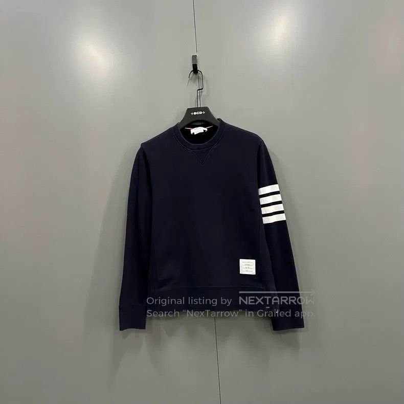 Thom Browne Thom Browne Blue-gray hoodie with four stripes Size US L / EU 52-54 / 3 - 1 Thumbnail