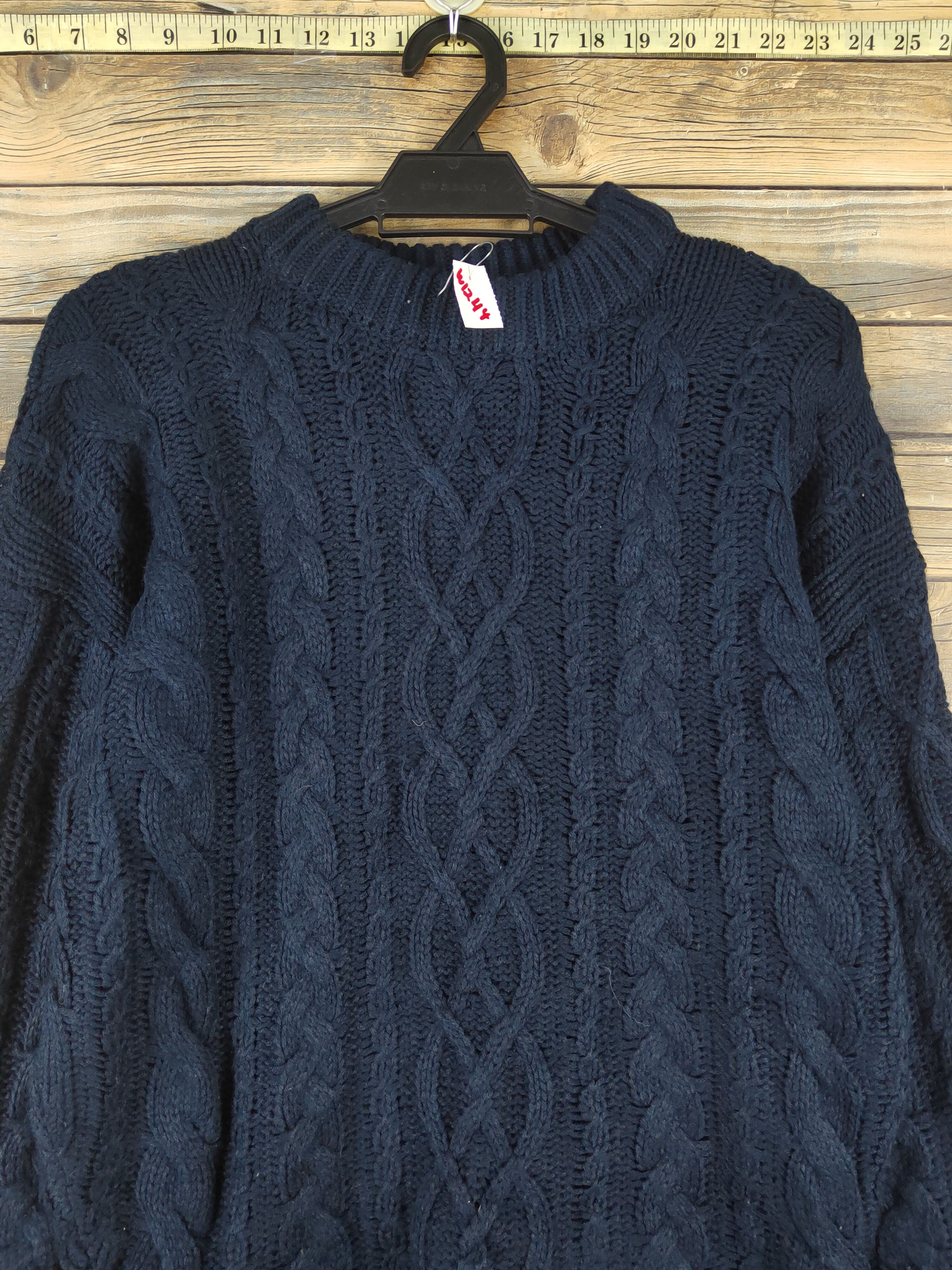 Aran Isles Knitwear × Japanese Brand × Vintage Sly Standard Navy Knitwear Sweatshirts #W1244 Size M / US 6-8 / IT 42-44 - 2 Thumbnail