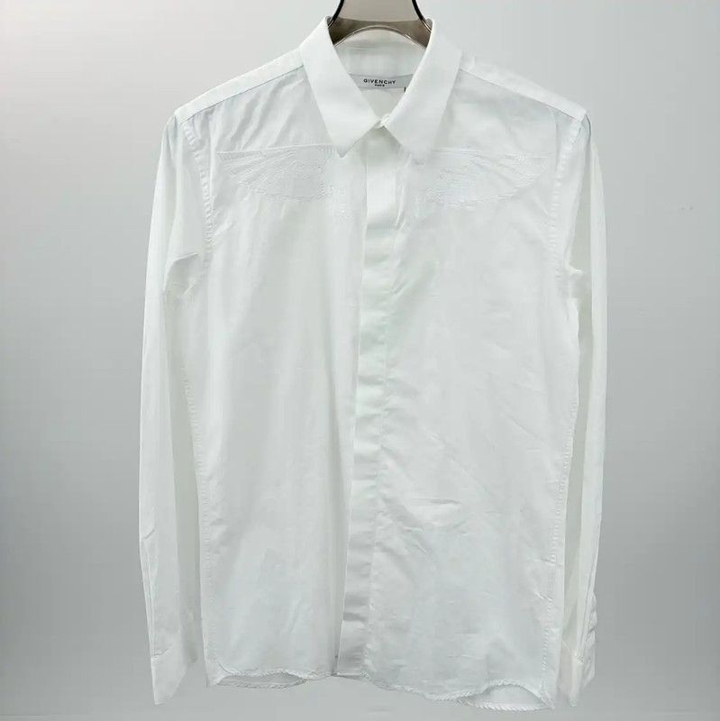 Givenchy Givenchy White Long Sleeve Men's Shirt 0089 Size US M / EU 48-50 / 2 - 1 Thumbnail