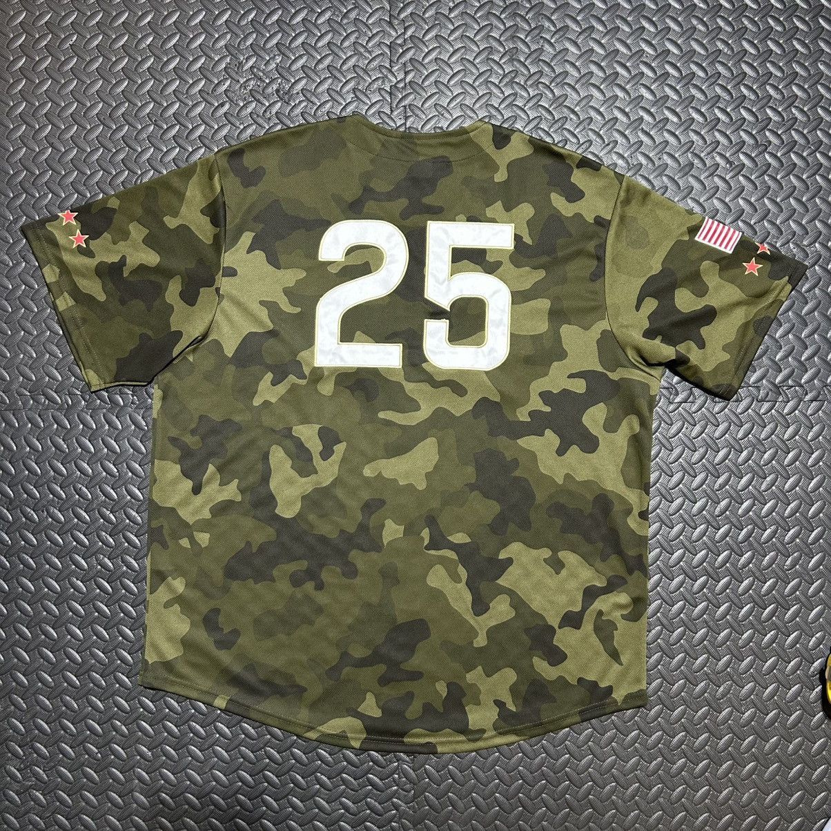 MLB Chicago Cubs Armed Forces Camo Jersey Size 2XL SGA 8/5/25 Size US XXL / EU 58 / 5 - 10 Thumbnail