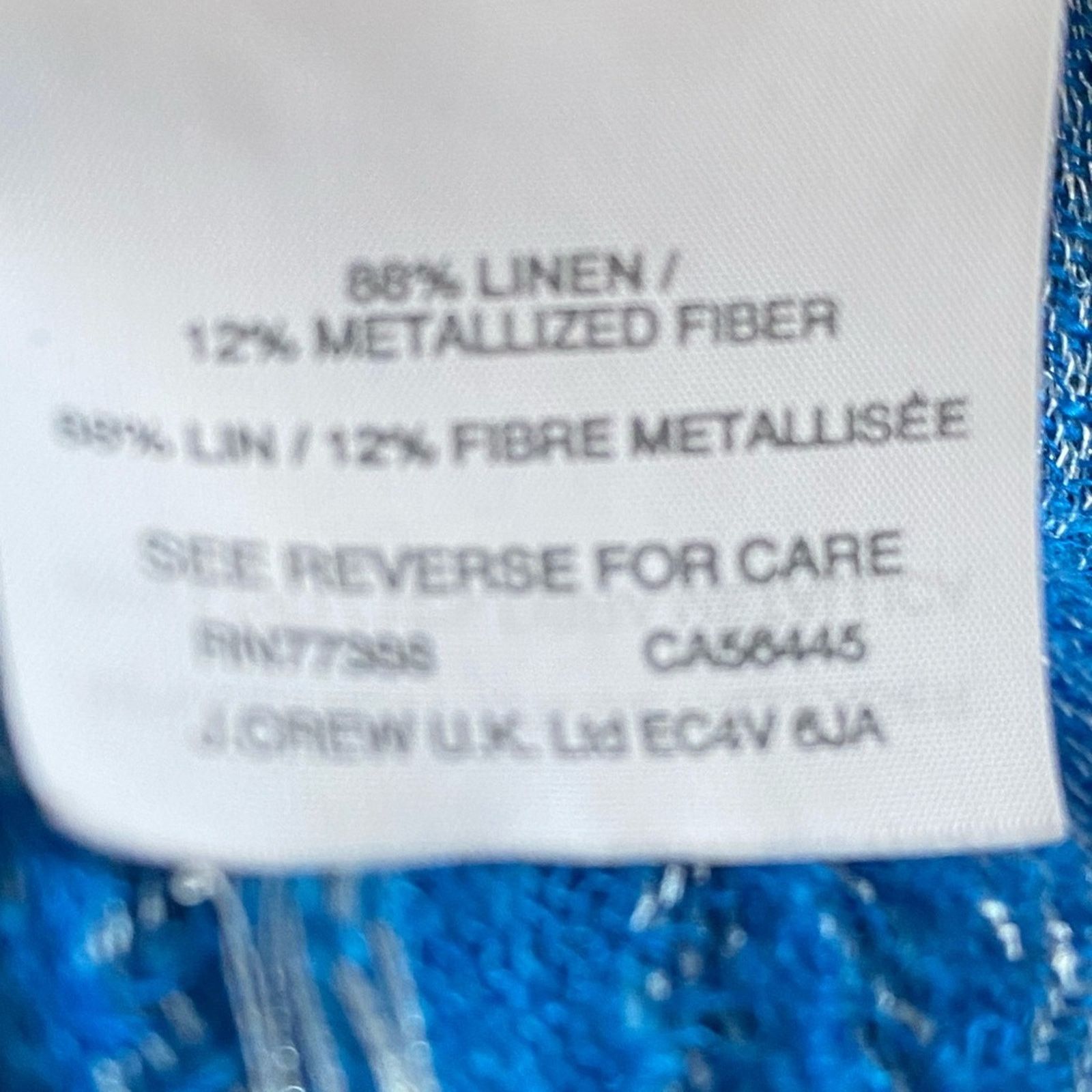 J.Crew Blue and White linen scarf by J. Crew Size ONE SIZE - 3 Thumbnail