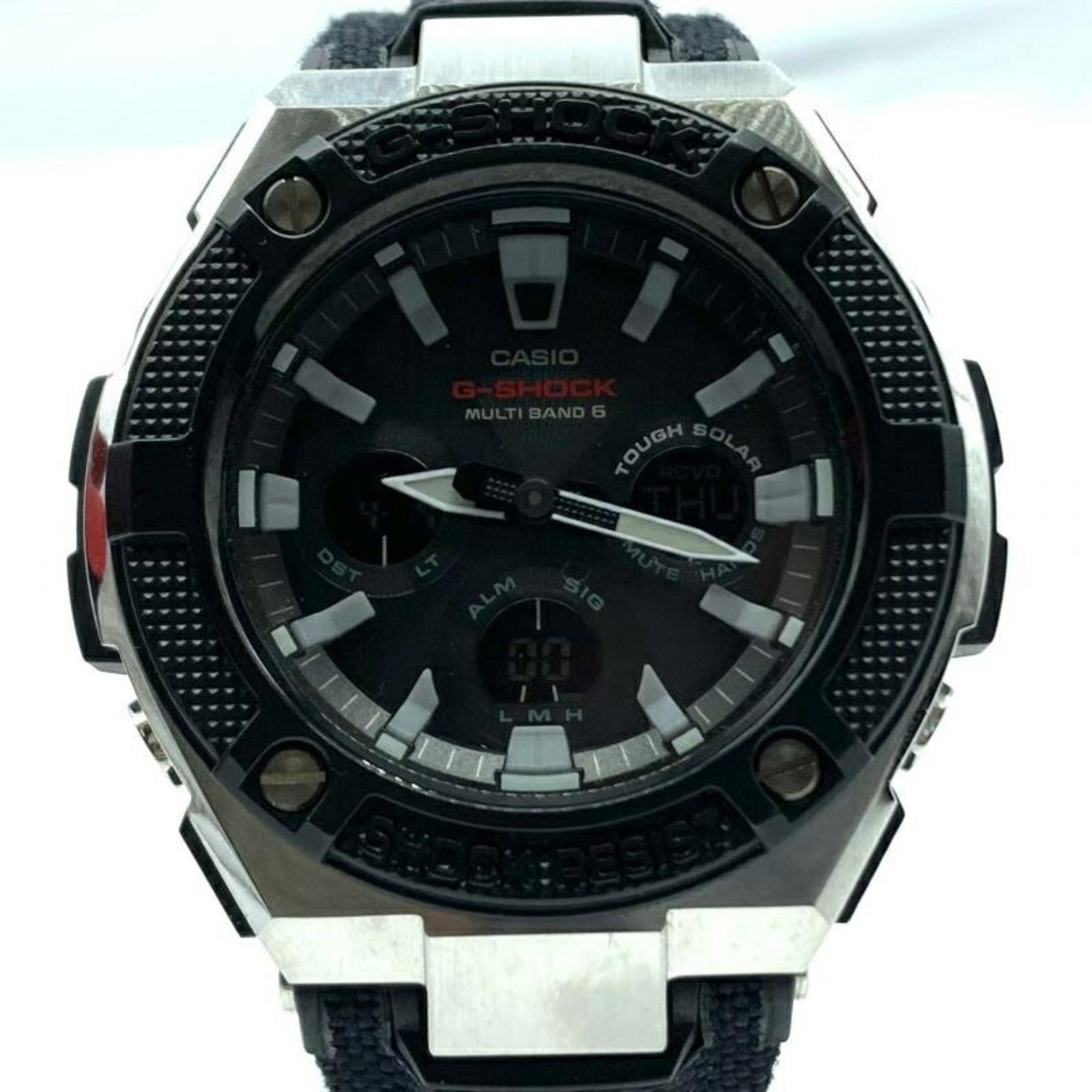 image of Casio G-Shock Watch Gst-W330Ac-1Ajf Casio G-Shock G Steel Tough Solar Multiband 6 Radio Black X Sil