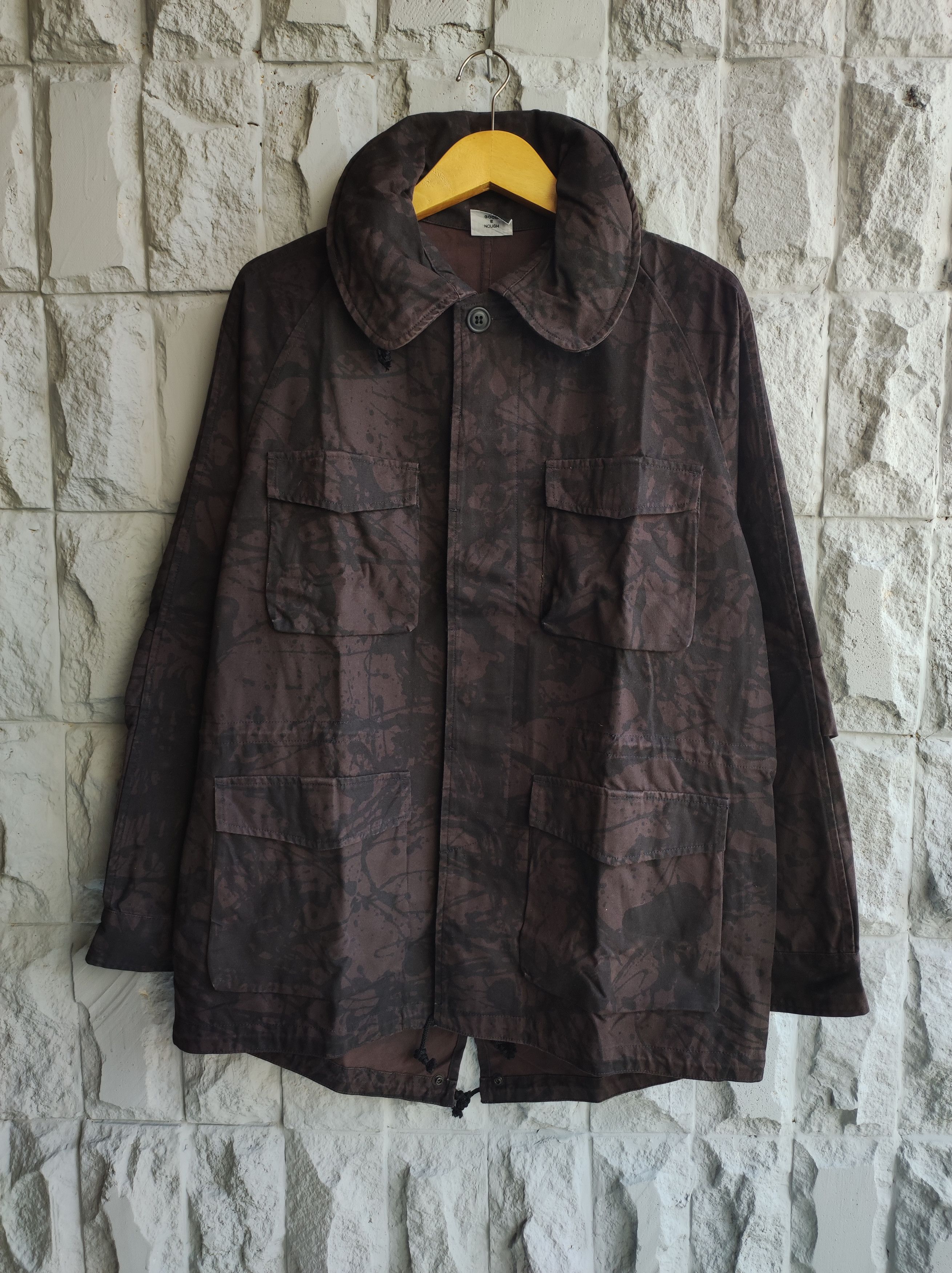 image of VTG Gdeh Good Enough Painted Patten Jacket in Black Brown, Men's (Size Medium)