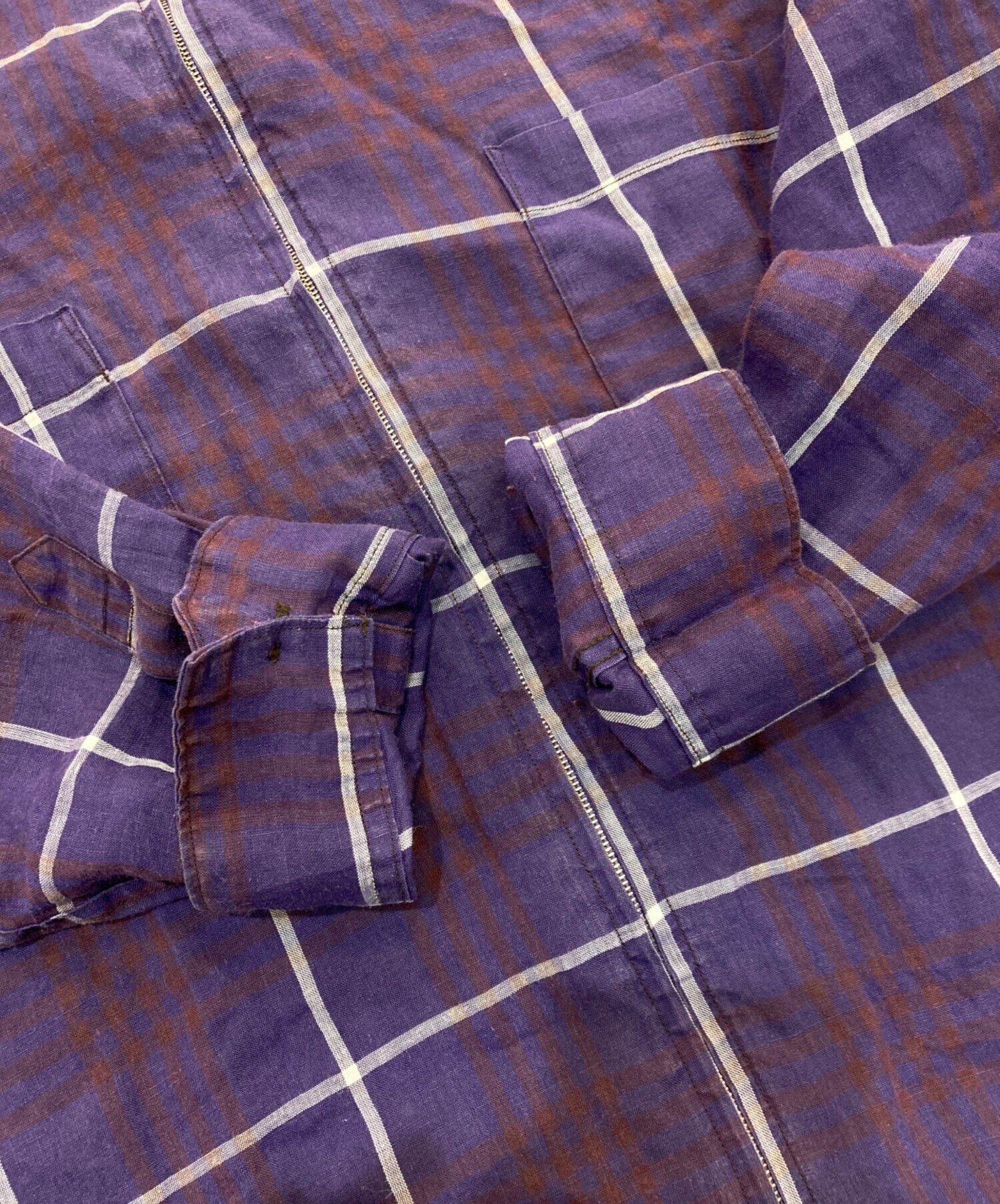 Yohji Yamamoto Checkered Linen Zip Shirt Size US M / EU 48-50 / 2 - 5 Thumbnail