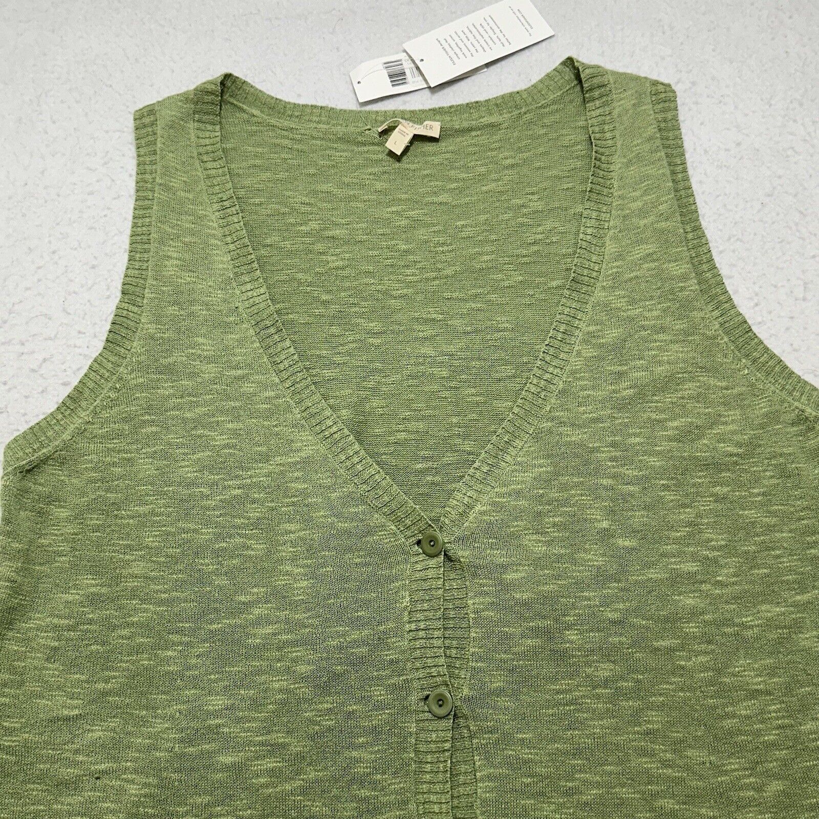 Eileen Fisher Eileen Fisher Large Linen Slub Cardigan Sweater Green Size L / US 10 / IT 46 - 2 Thumbnail