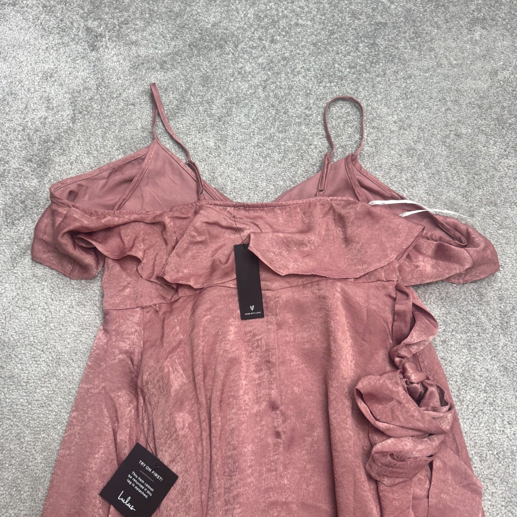 Lulus Lulus Maxi Dress Ruffle Off Shoulder Pink Womens Small Bridesmaid Party Formal Size S / US 4 / IT 40 - 3 Thumbnail