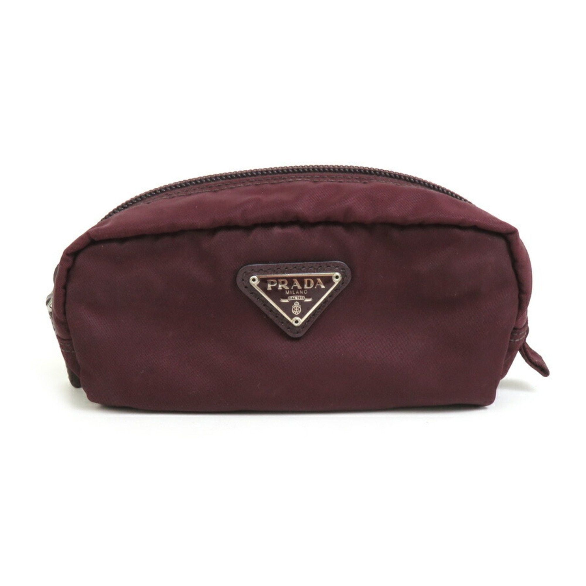 image of Prada Pouch Multi-Case Nylon Bordeaux Silver Women's E58555A in Red