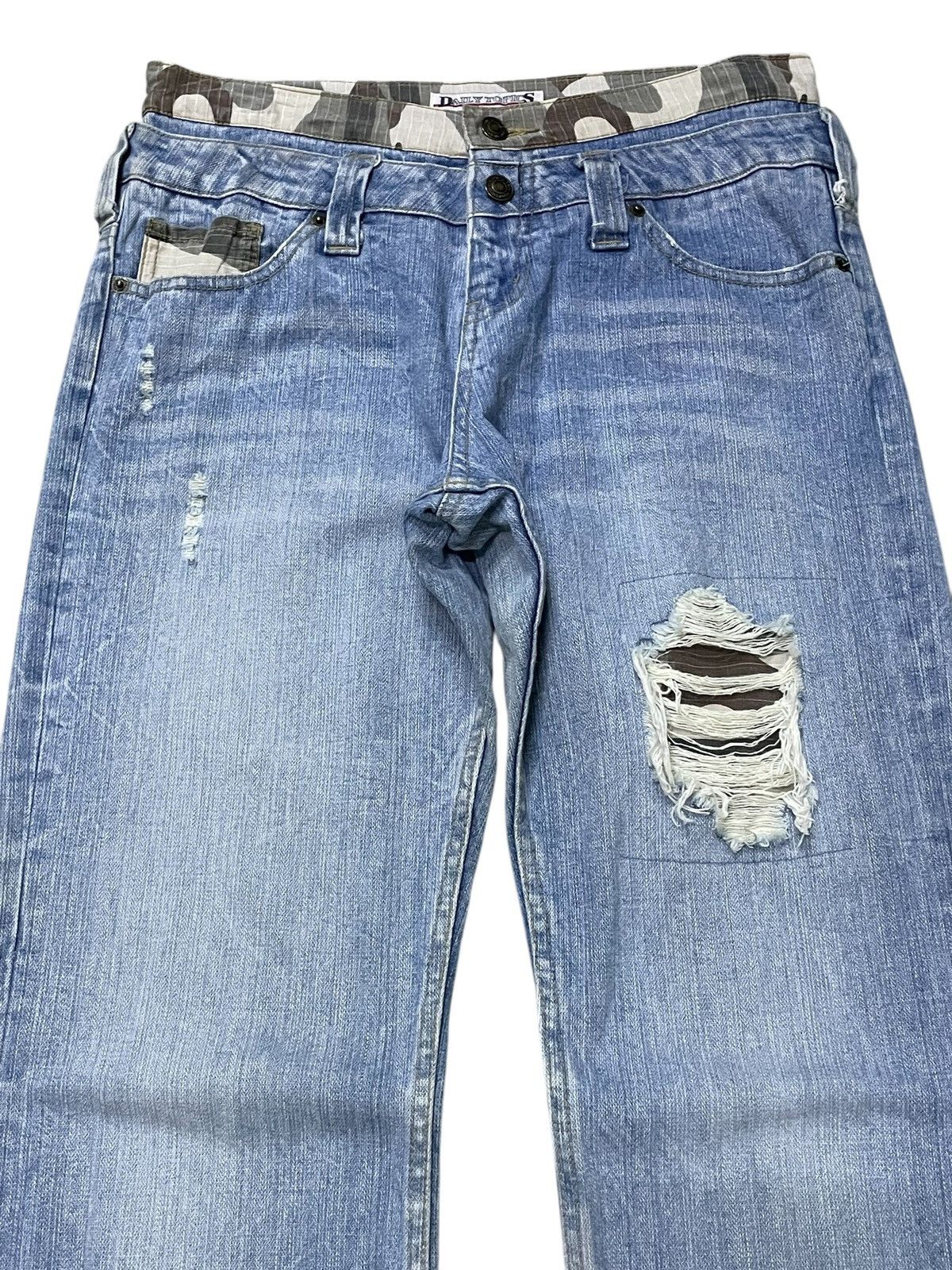 GOSTAR DE FUGA × Hysteric Glamour Daily Topics Japan Double Waist Camo Distressed Jeans Size US 30 / EU 46 - 6 Thumbnail
