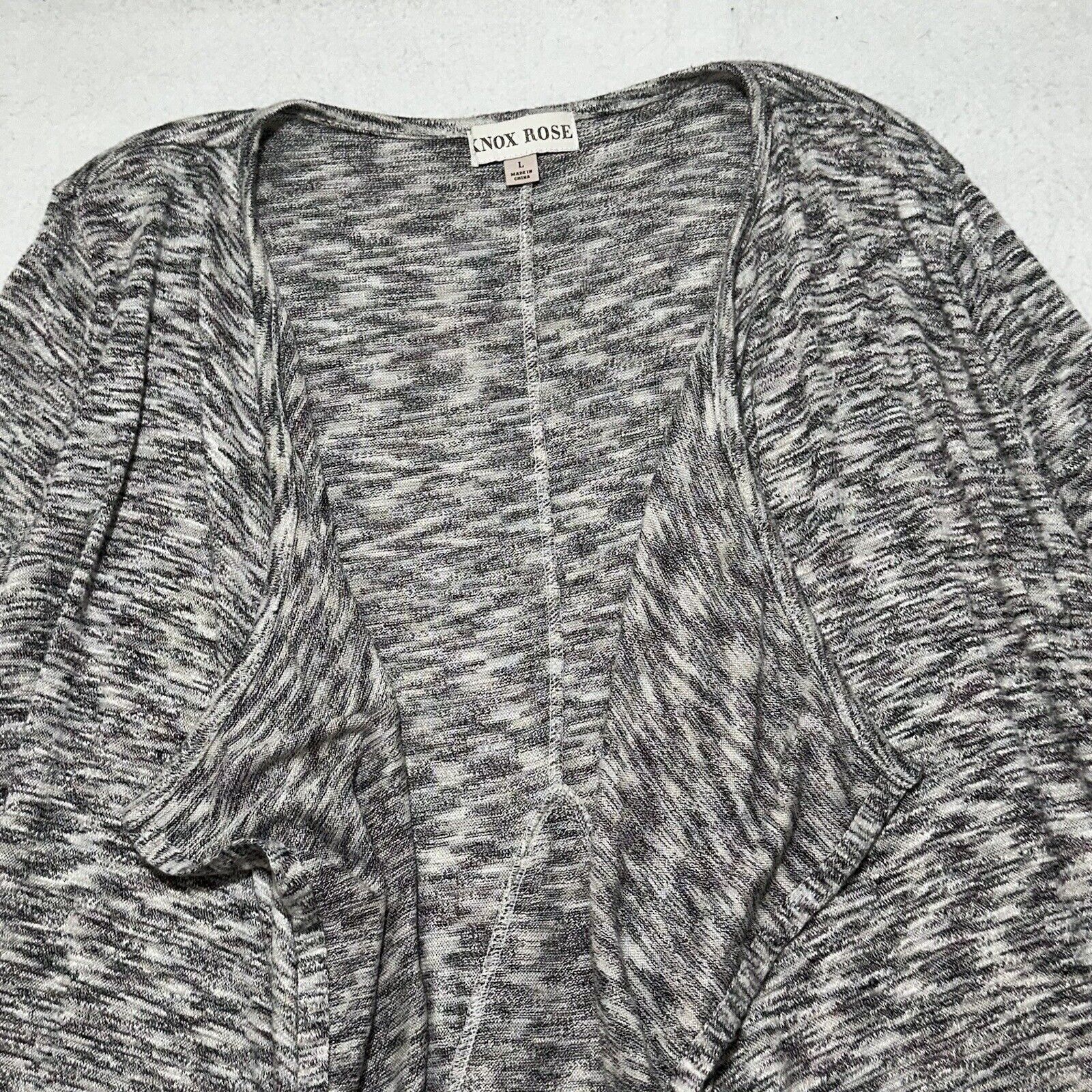 Other Knox Rose Large Waterfall Cardigan Duster Sweater Gray Size L / US 10 / IT 46 - 2 Thumbnail