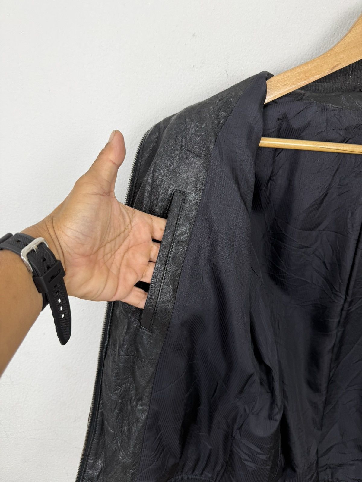 5351 POUR LES HOMMES 5351 Pour Les Hommes Goatskin Leather Bomber Jacket Size US S / EU 44-46 / 1 - 9 Thumbnail