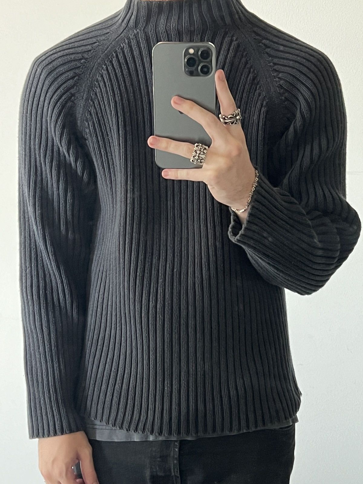 Other Vintage Fisherman Heavy Cable Knit Blank Black Sweater Size US M / EU 48-50 / 2 - 6 Thumbnail