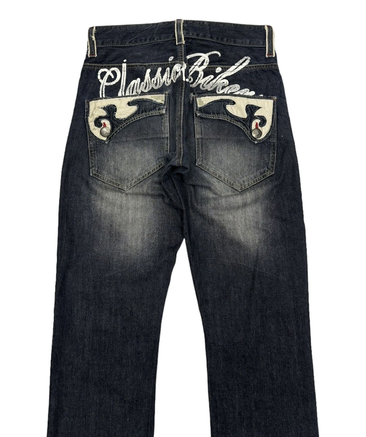 If Six Was Nine 🔥JACK SERIKA SKULL BONES FLARE JEANS DISTRESSED Size US 30 / EU 46 - 3 Thumbnail