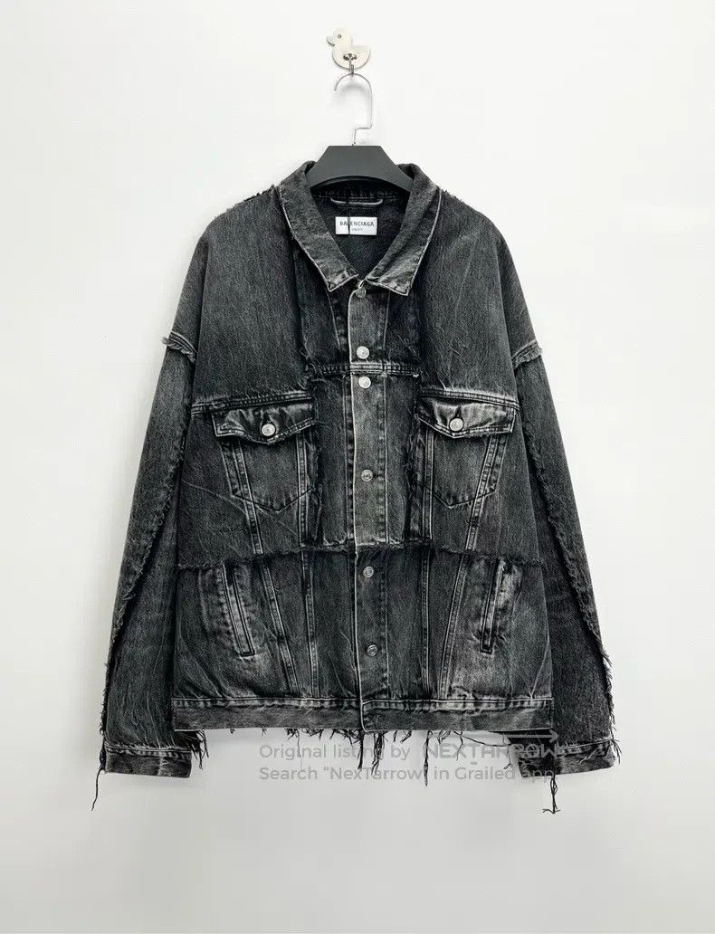 Other Balenciaga Washed Distressed Black Gray Double Layer Torn Size US XL / EU 56 / 4 - 1 Thumbnail