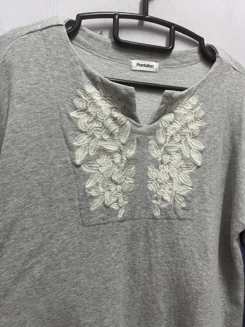 Issey Miyake 2000s Issey Miyake Plantation Flower Embroiderey Sweatshirt Size M / US 6-8 / IT 42-44 - 6 Thumbnail