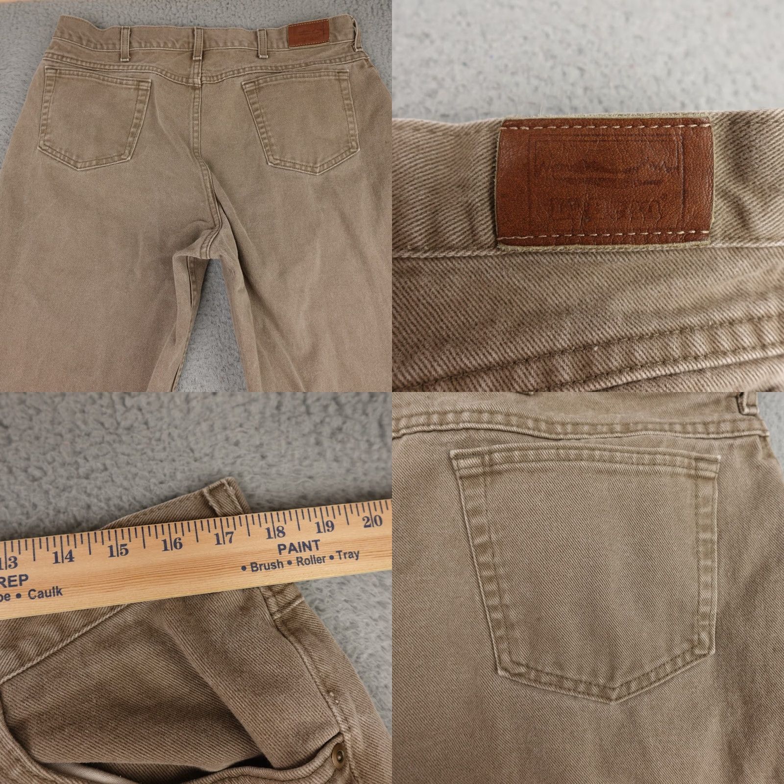 Vintage L.L. Bean Jeans Mens 38x32 Brown Relaxed Fit Canvas Work Wear 90s Grunge Jeans Mens Size US 38 / EU 54 - 8 Thumbnail