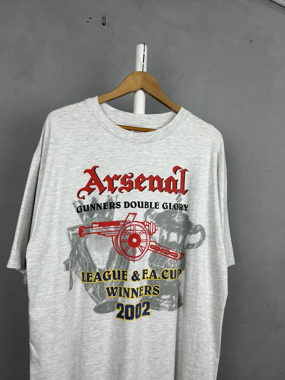 Vintage Arsenal 2002 Double Winners T-Shirt XL Hanes League FA Cup Size US XL / EU 56 / 4 - 2 Thumbnail