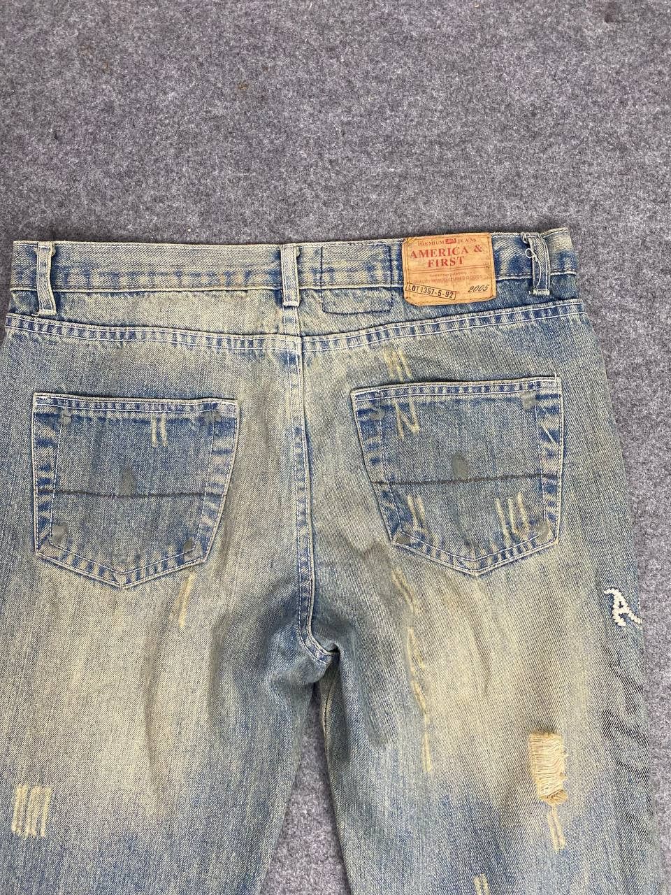 American Apparel america and first distressed denim nice design Size US 34 / EU 50 - 3 Thumbnail