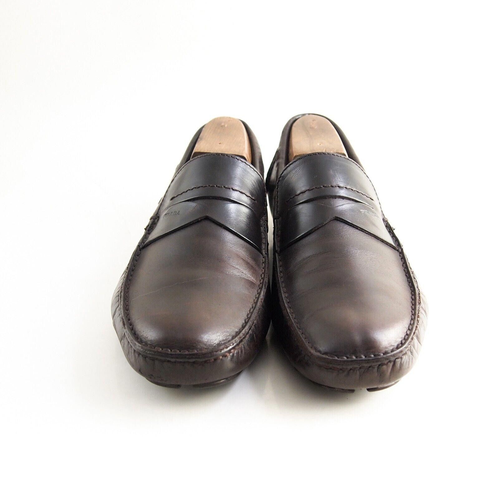 Prada Prada Driving Loafers 17200164 Brown Leather EU 41.5 US 8.5 Size US 8.5 / EU 41-42 - 4 Thumbnail