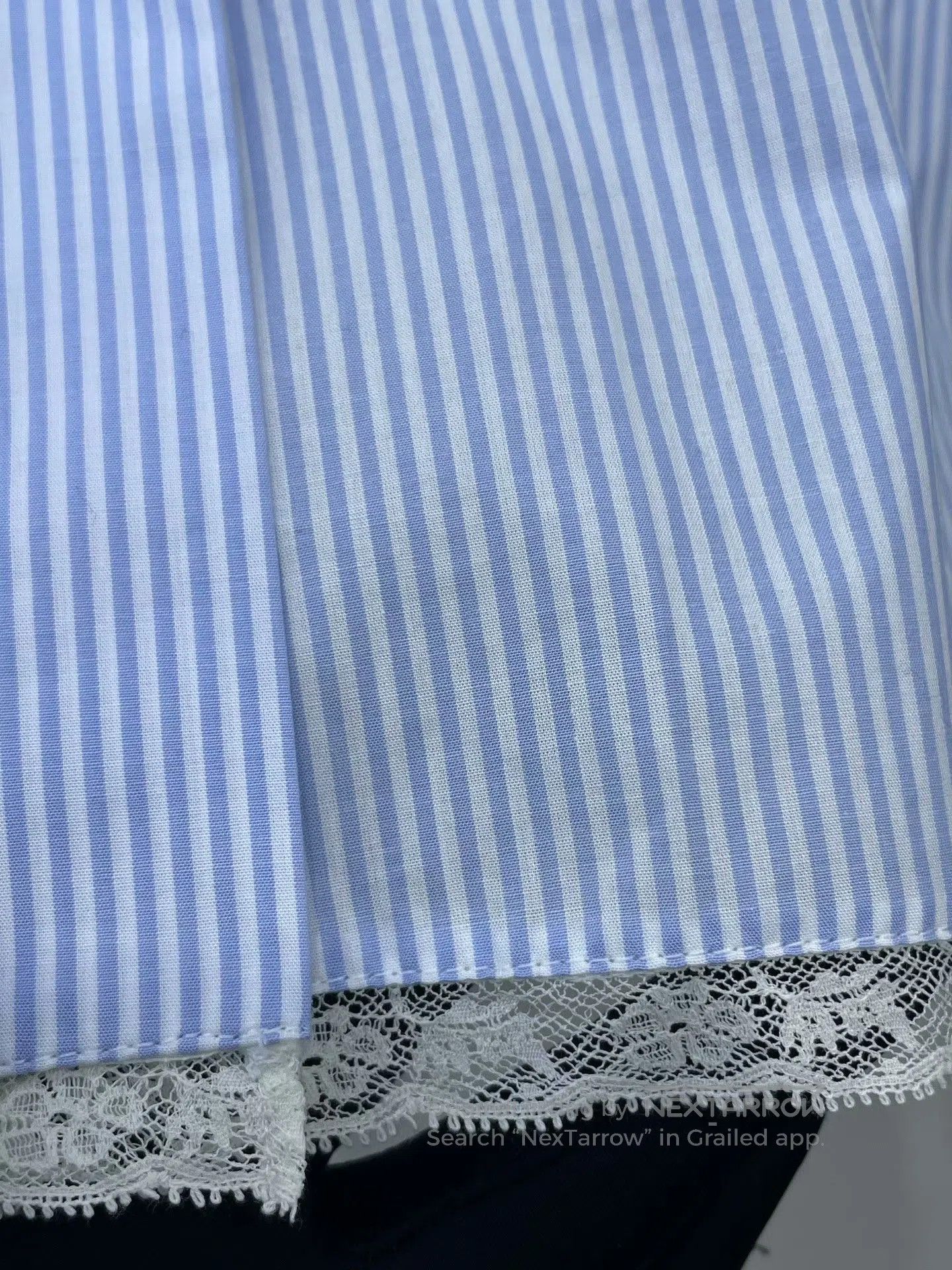 Miu Miu Miu Miu Lace Panel Vertical Stripe Shirt. Size S / US 4 / IT 40 - 6 Thumbnail