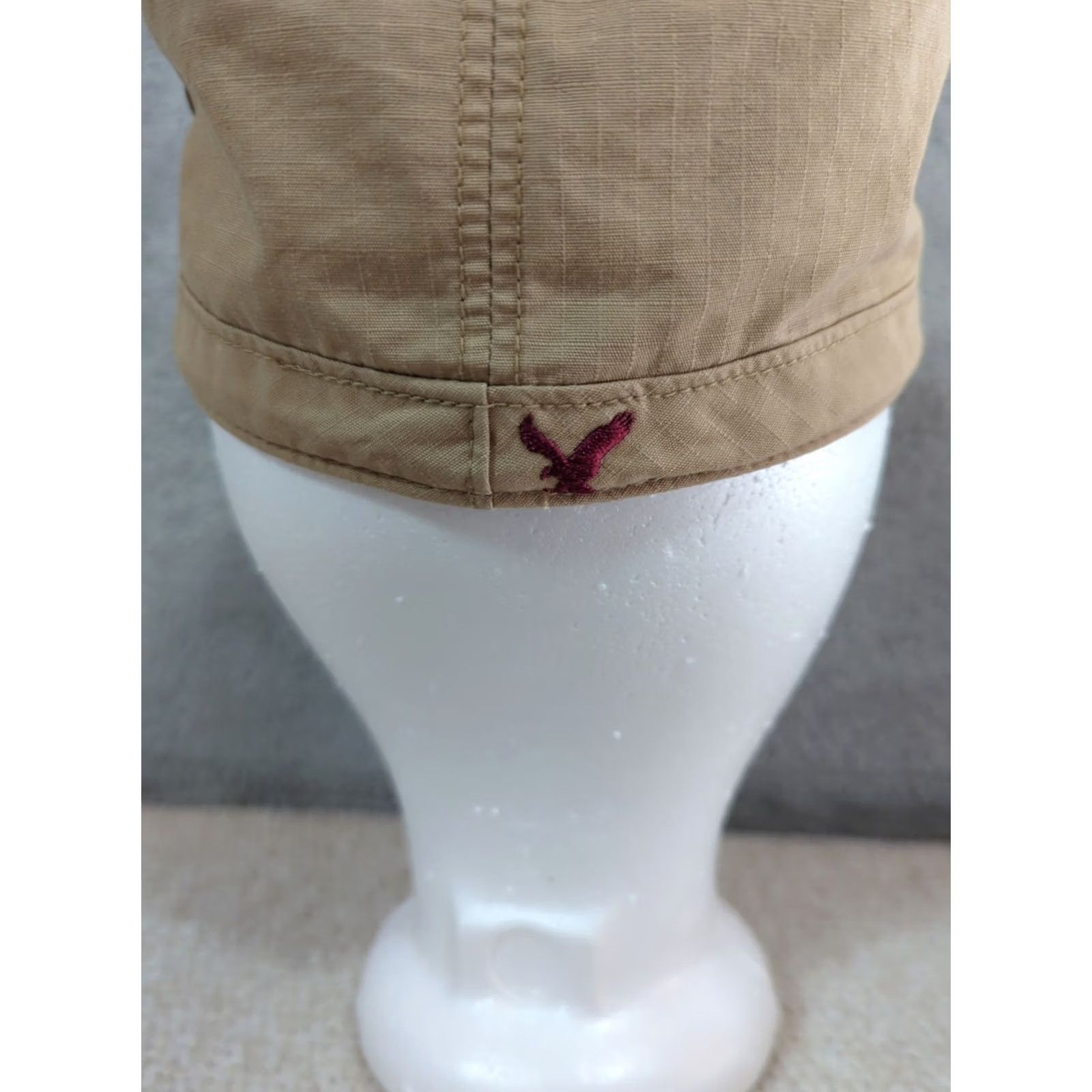 American Eagle Outfitters VINTAGE American Eagle Hat Army Cap Military Style Women Beige Ripstop Lightweight Vent ed Logo 7 3/4 Adult Women Hat Beige Army Cap Size ONE SIZE - 4 Thumbnail