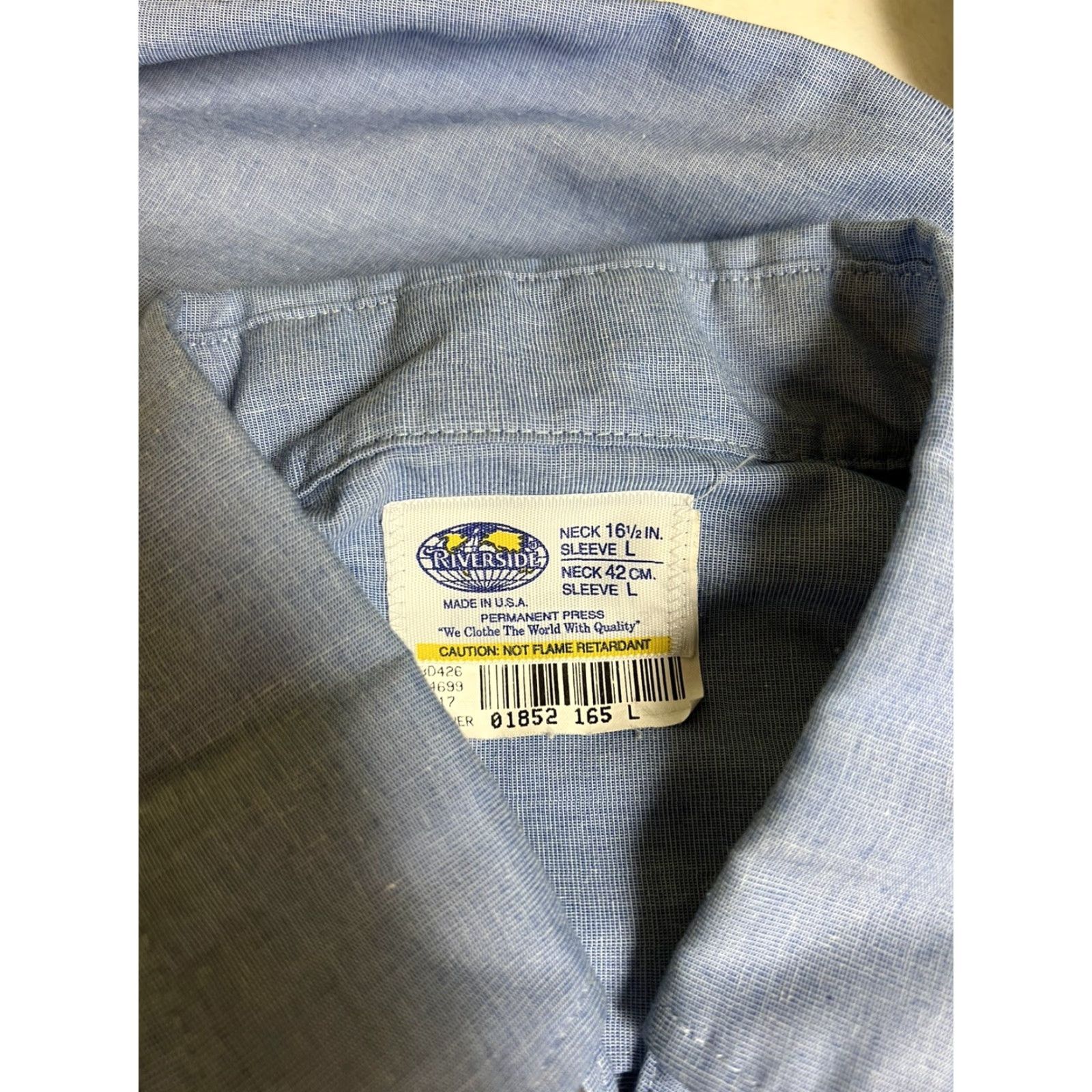 Vintage VINTAGE Riverside Beer Button-Down Shirt L Men Blue Long Sleeve Work Shirt Size US L / EU 52-54 / 3 - 3 Thumbnail