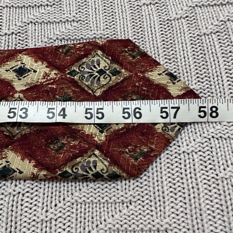 Altea Altea brown abstract diamond Italian silk tie Size ONE SIZE - 3 Thumbnail